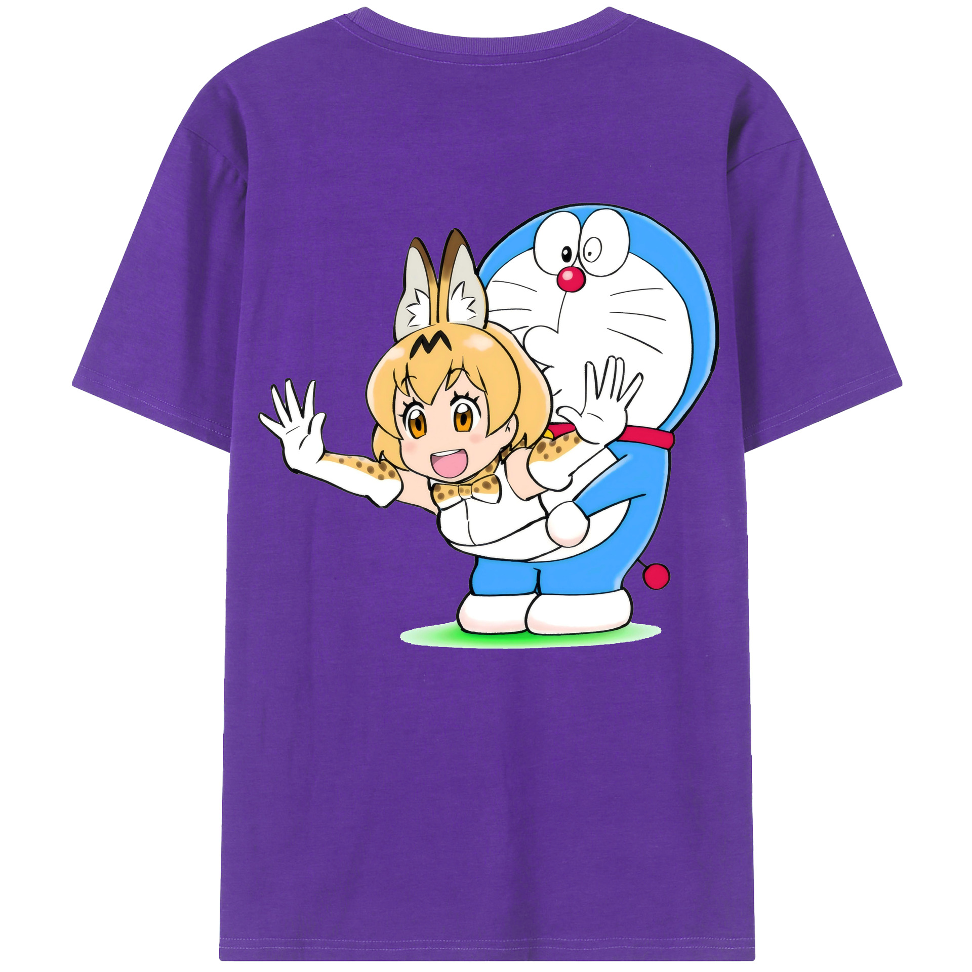 （画像用） ドラえもん Doraemon 綿100％ メンズ半袖Tシャツ（バックプリント） 通気性