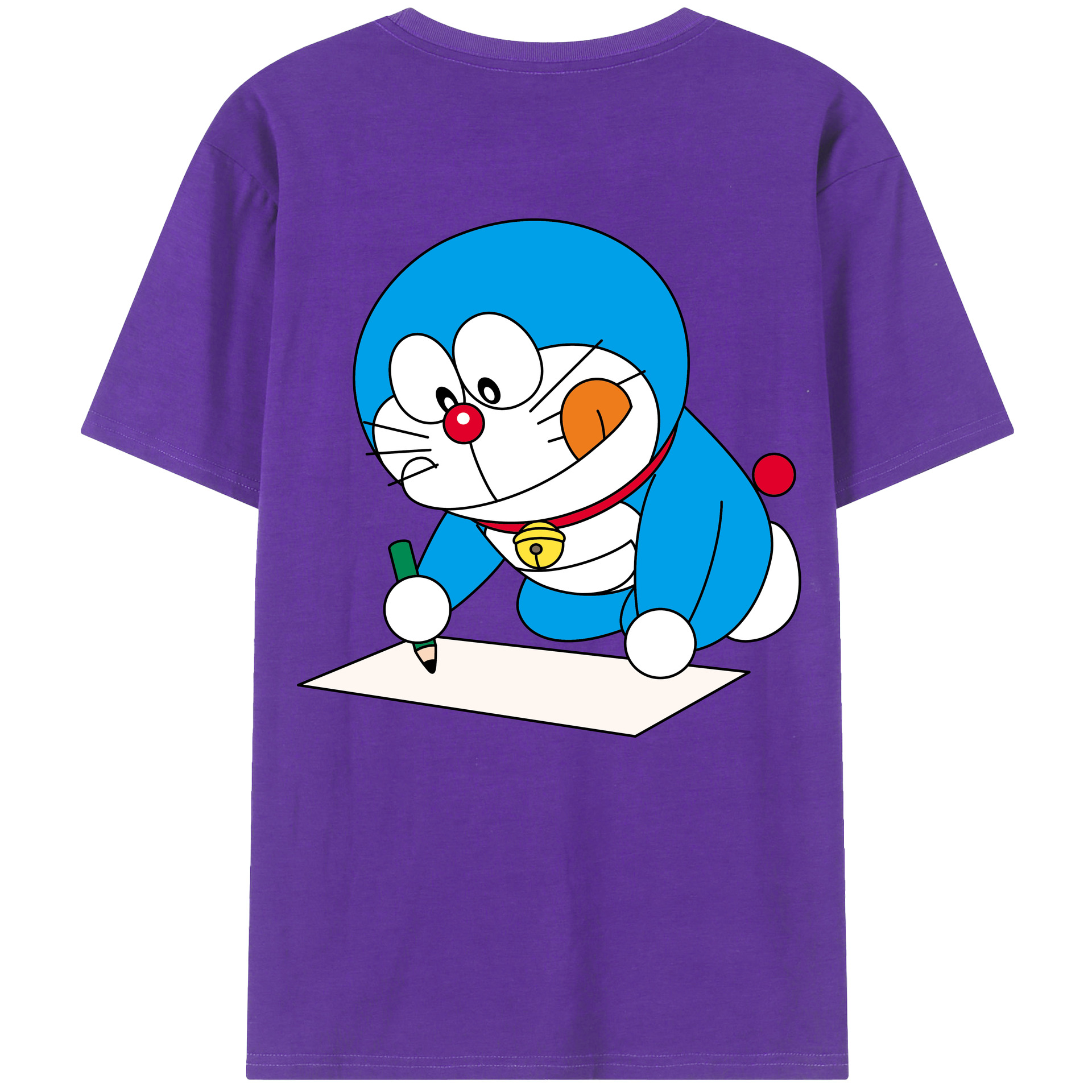 （画像用） ドラえもん Doraemon 綿100％ メンズ半袖Tシャツ（バックプリント） 通気性