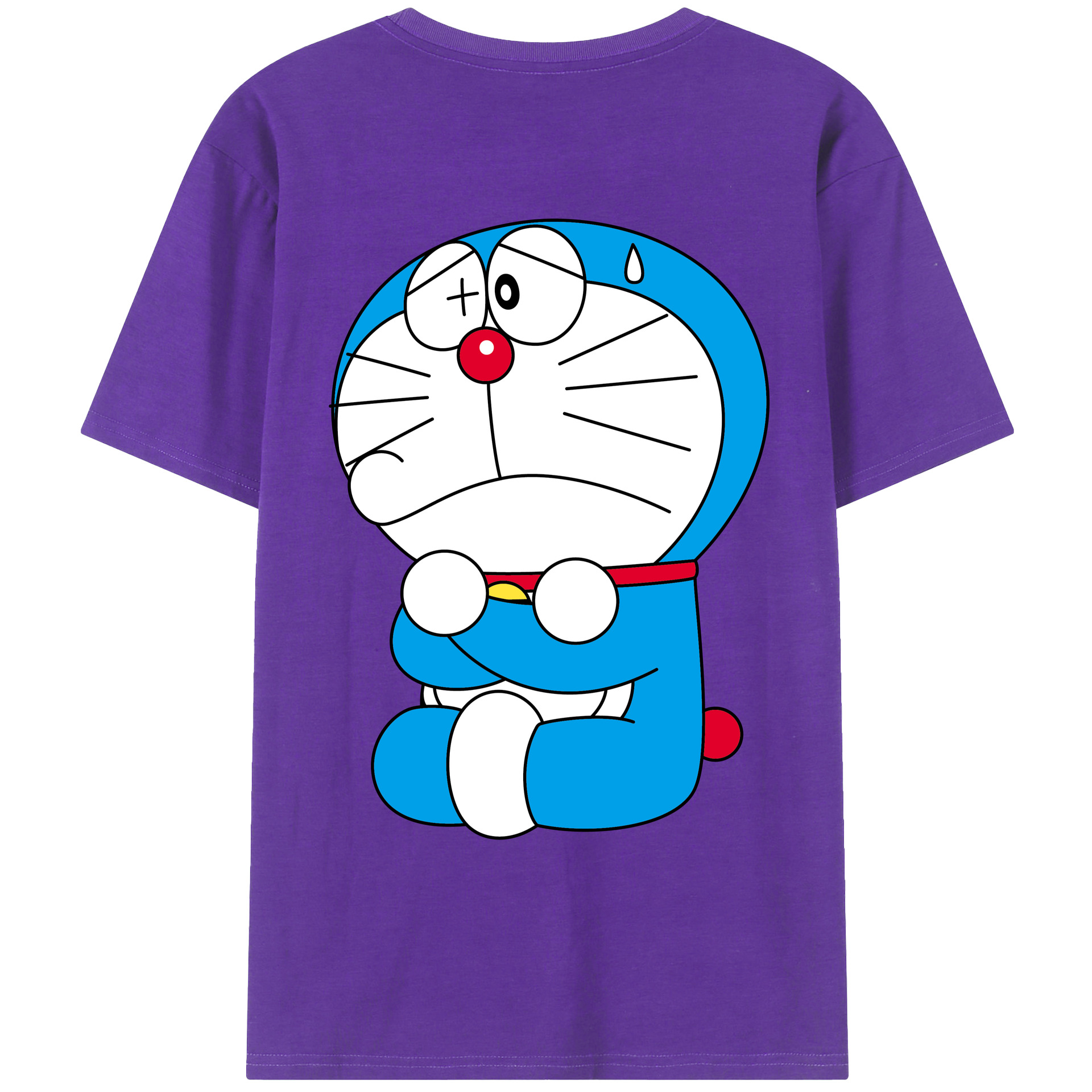 （画像用） ドラえもん Doraemon 綿100％ メンズ半袖Tシャツ（バックプリント） 通気性