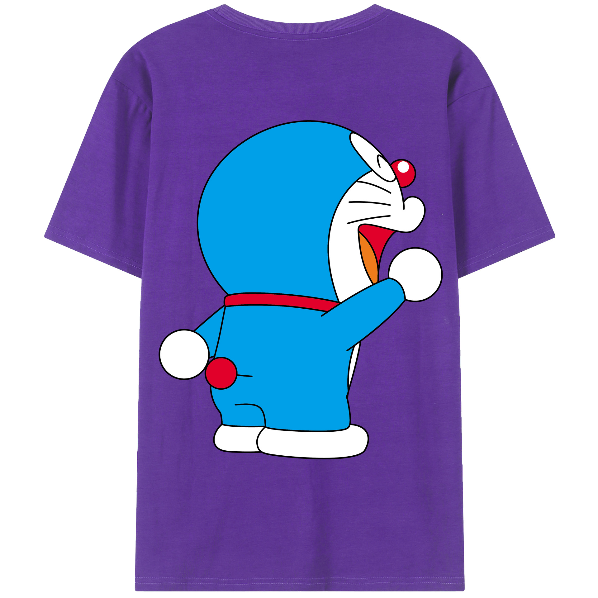 （画像用） ドラえもん Doraemon 綿100％ メンズ半袖Tシャツ（バックプリント） 通気性
