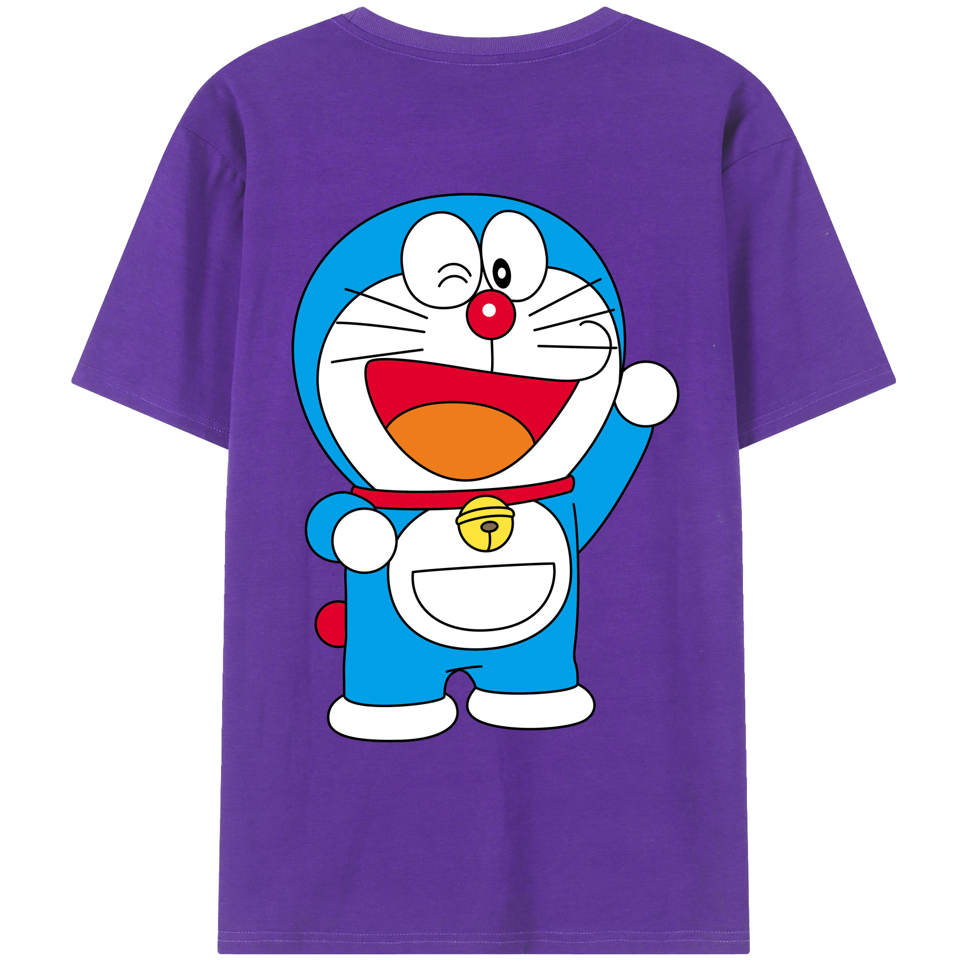 （画像用） ドラえもん Doraemon 綿100％ メンズ半袖Tシャツ（バックプリント） 通気性