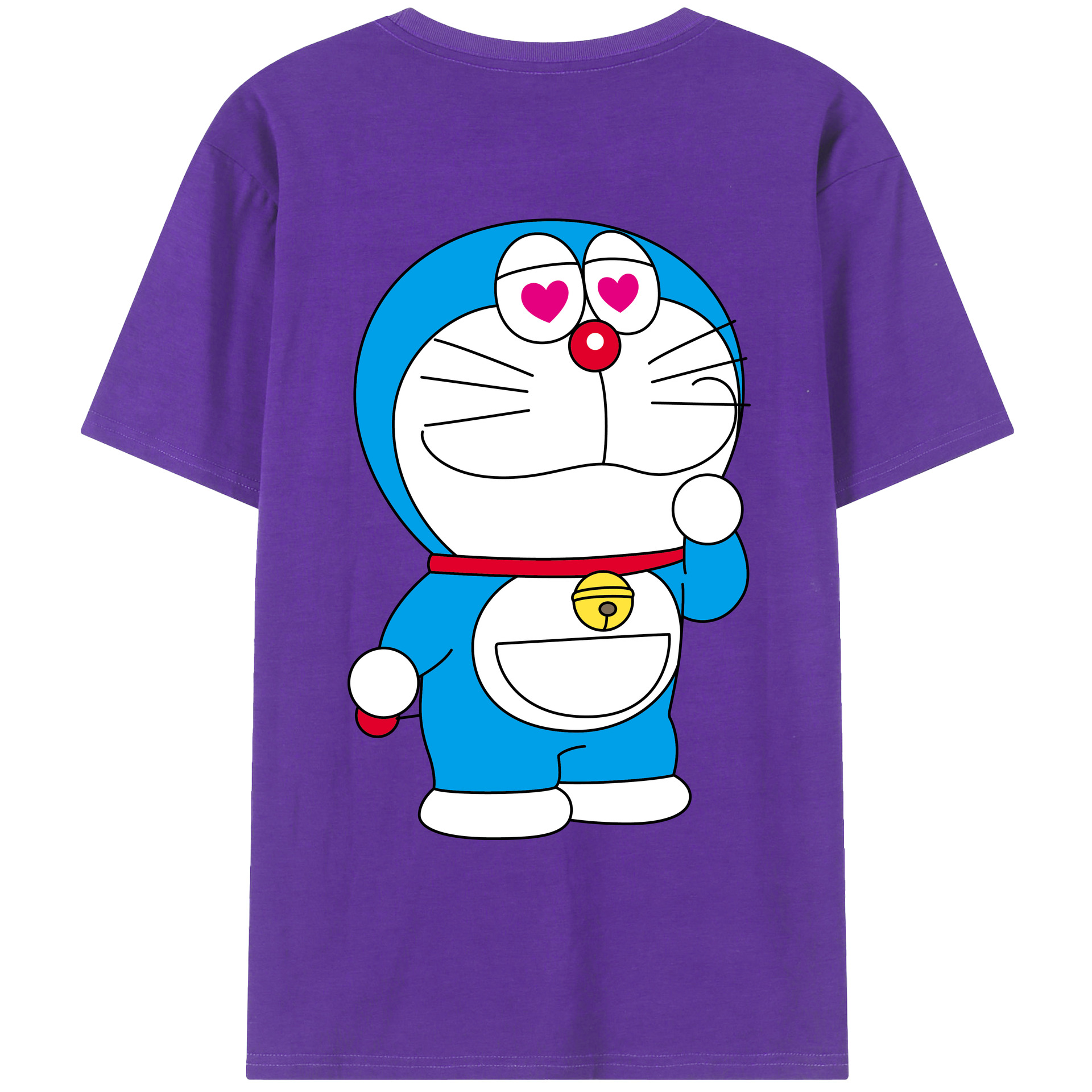 （画像用） ドラえもん Doraemon 綿100％ メンズ半袖Tシャツ（バックプリント） 通気性