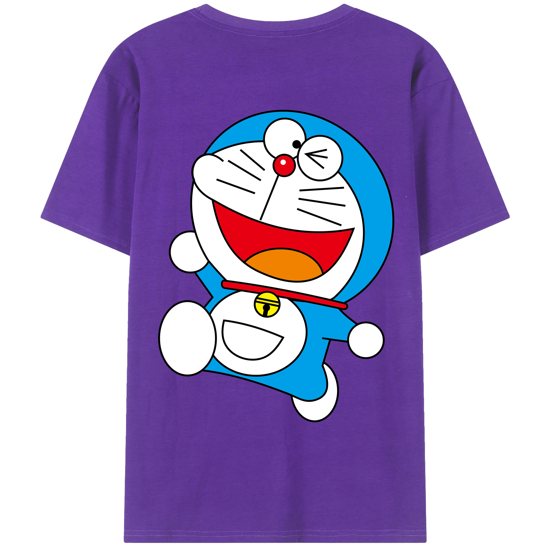 （画像用） ドラえもん Doraemon 綿100％ メンズ半袖Tシャツ（バックプリント） 通気性