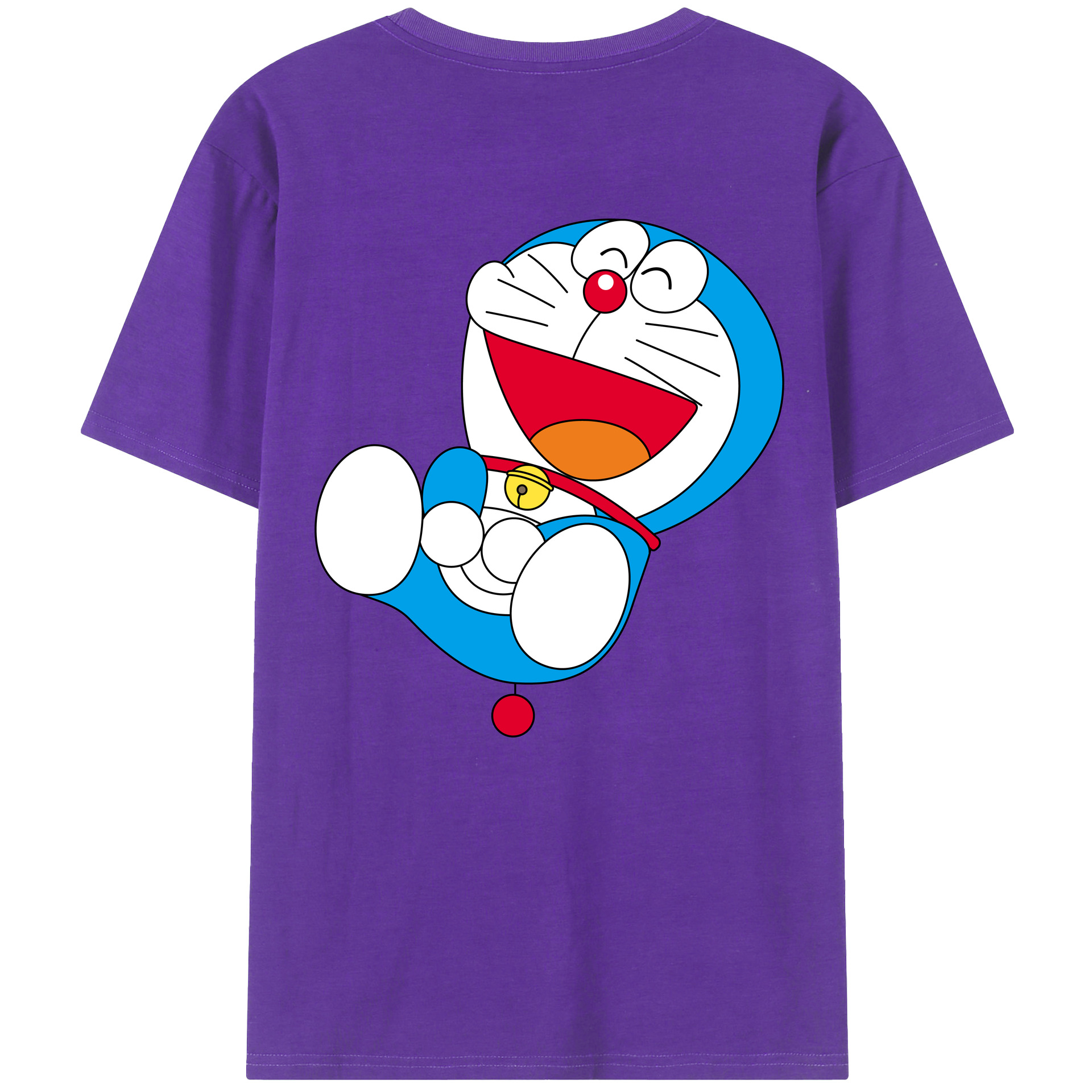（画像用） ドラえもん Doraemon 綿100％ メンズ半袖Tシャツ（バックプリント） 通気性