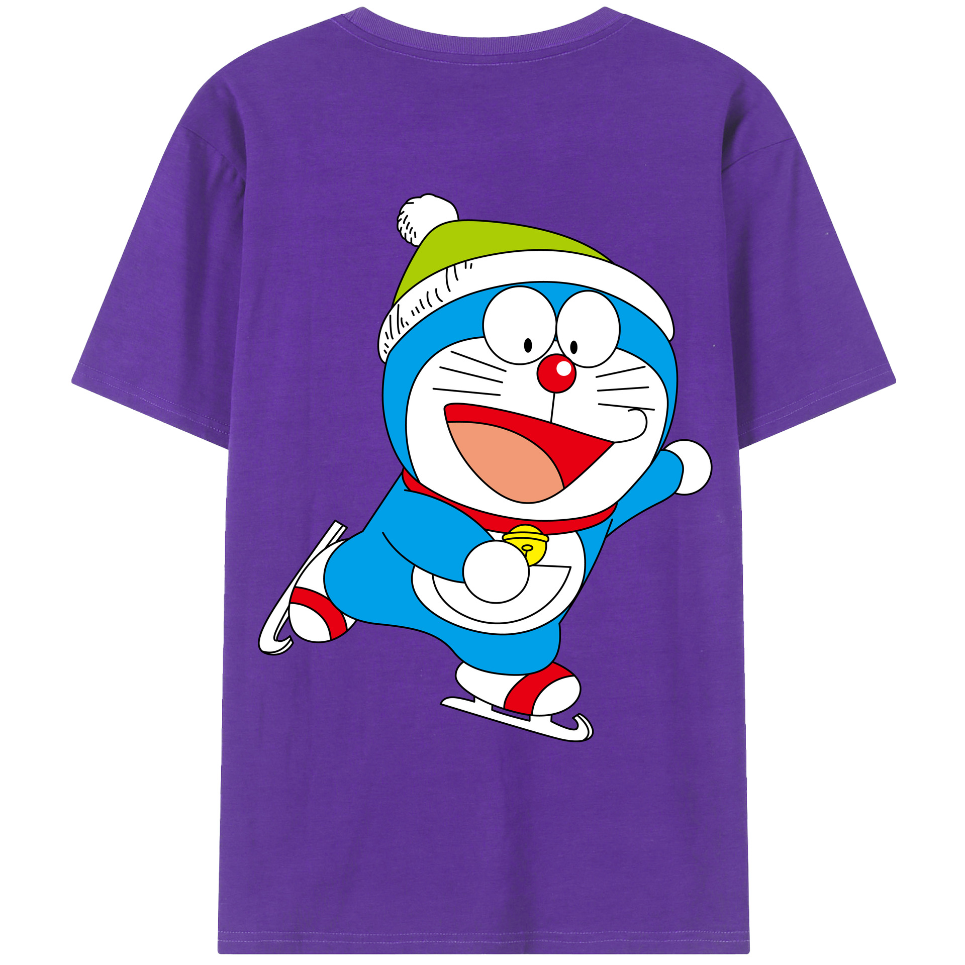 （画像用） ドラえもん Doraemon 綿100％ メンズ半袖Tシャツ（バックプリント） 通気性