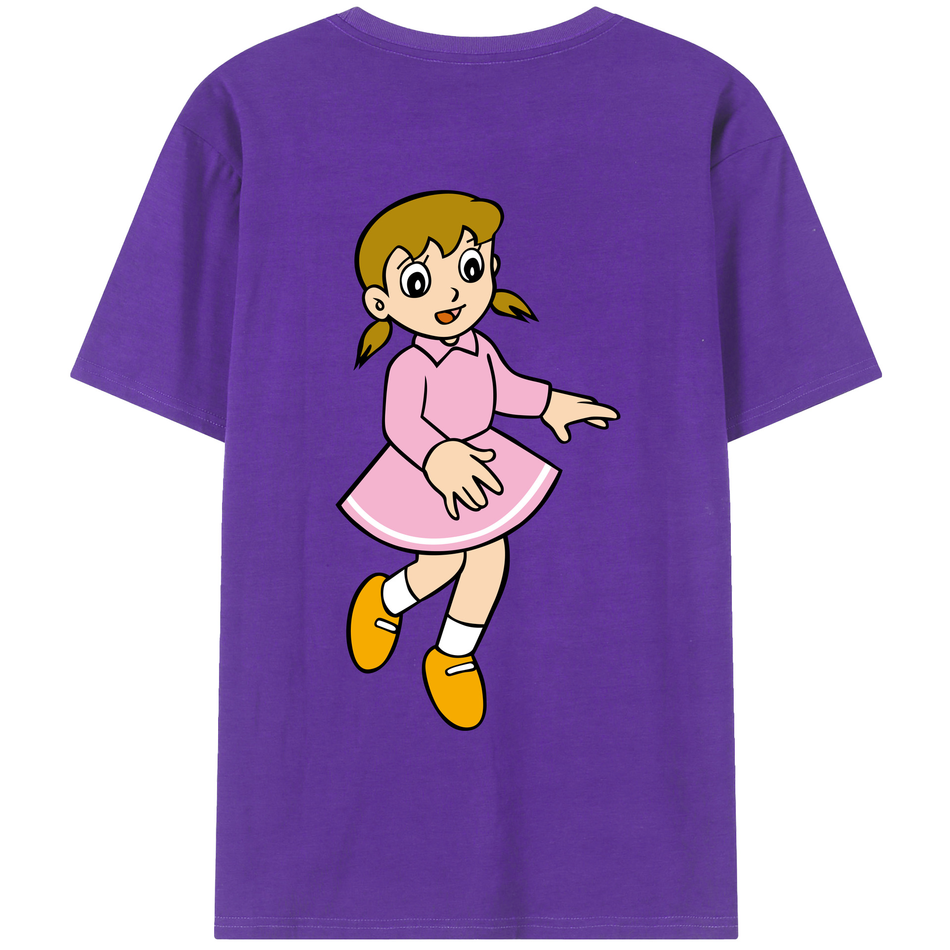 （画像用） ドラえもん みなもと しずか Doraemon Shizuka Minamoto 綿100％ メンズ半袖Tシャツ（バックプリント） 通気性