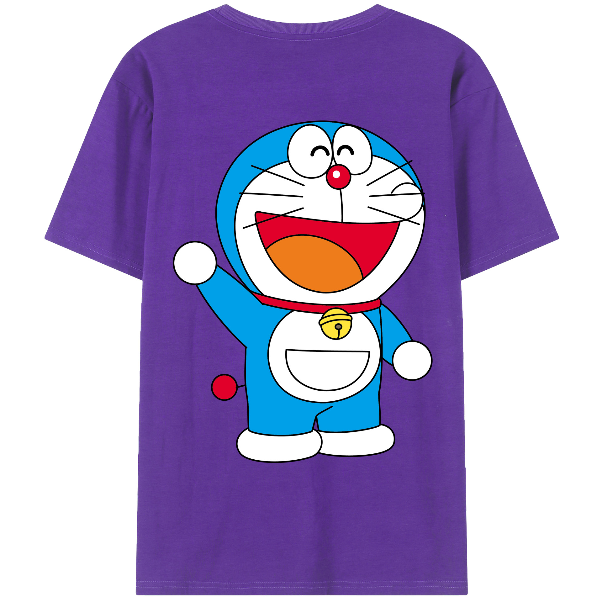 （画像用） ドラえもん Doraemon 綿100％ メンズ半袖Tシャツ（バックプリント） 通気性