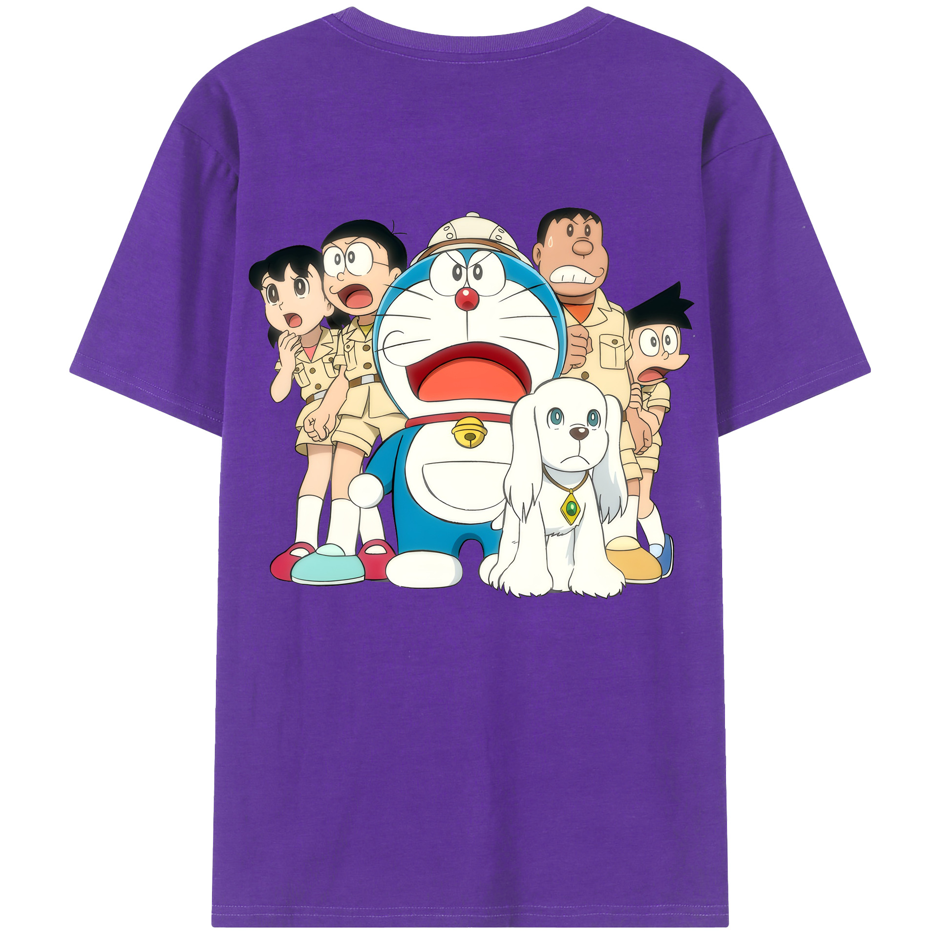 （画像用） ドラえもん Doraemon 綿100％ メンズ半袖Tシャツ（バックプリント） 通気性