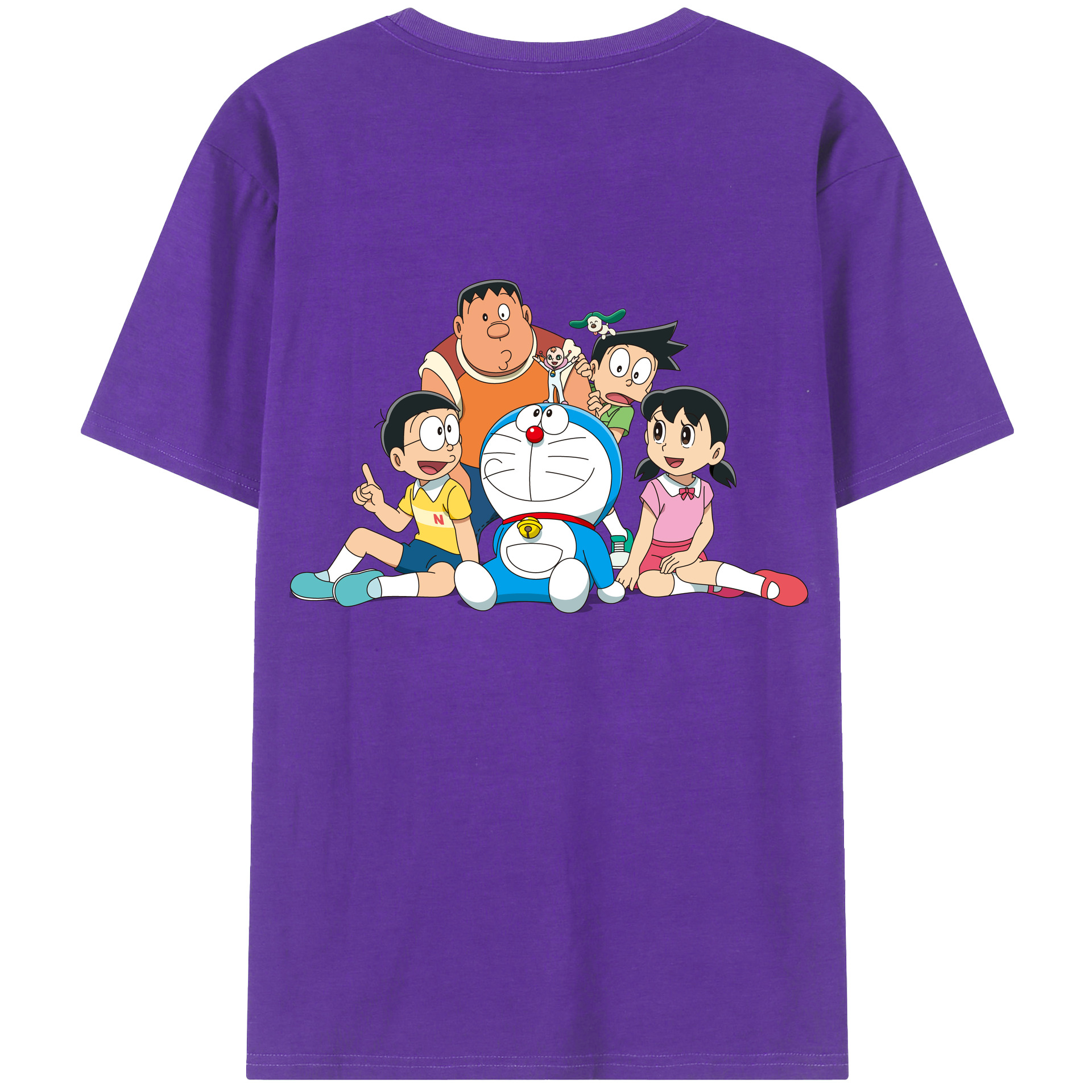 （画像用） ドラえもん Doraemon 綿100％ メンズ半袖Tシャツ（バックプリント） 通気性