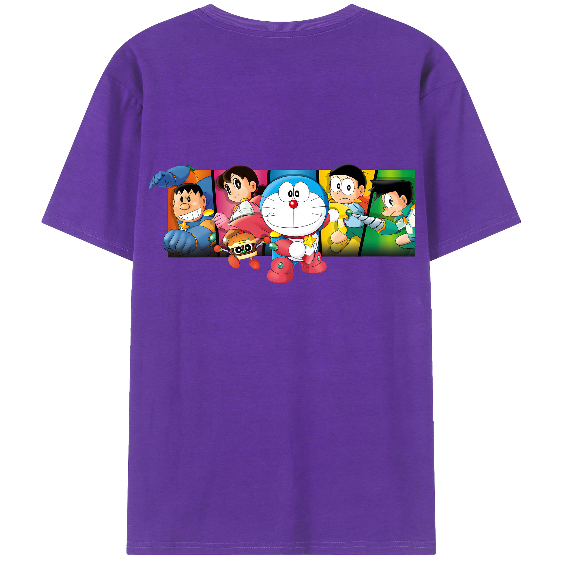 （画像用） ドラえもん Doraemon 綿100％ メンズ半袖Tシャツ（バックプリント） 通気性