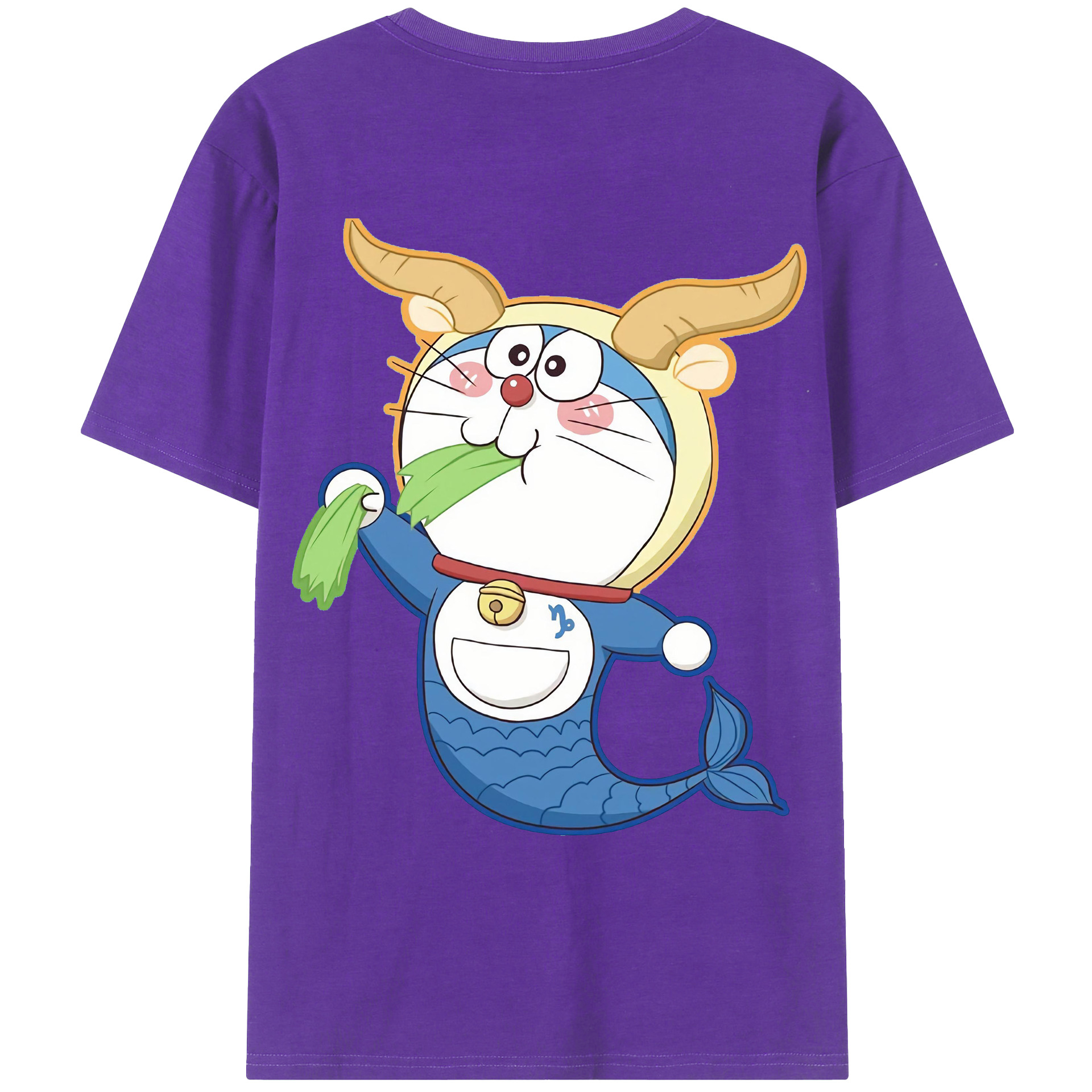 （画像用） ドラえもん Doraemon 綿100％ メンズ半袖Tシャツ（バックプリント） 通気性
