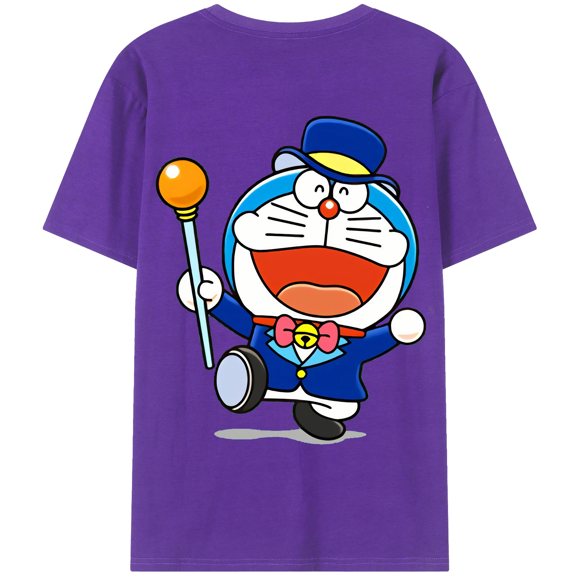 （画像用） ドラえもん Doraemon 綿100％ メンズ半袖Tシャツ（バックプリント） 通気性