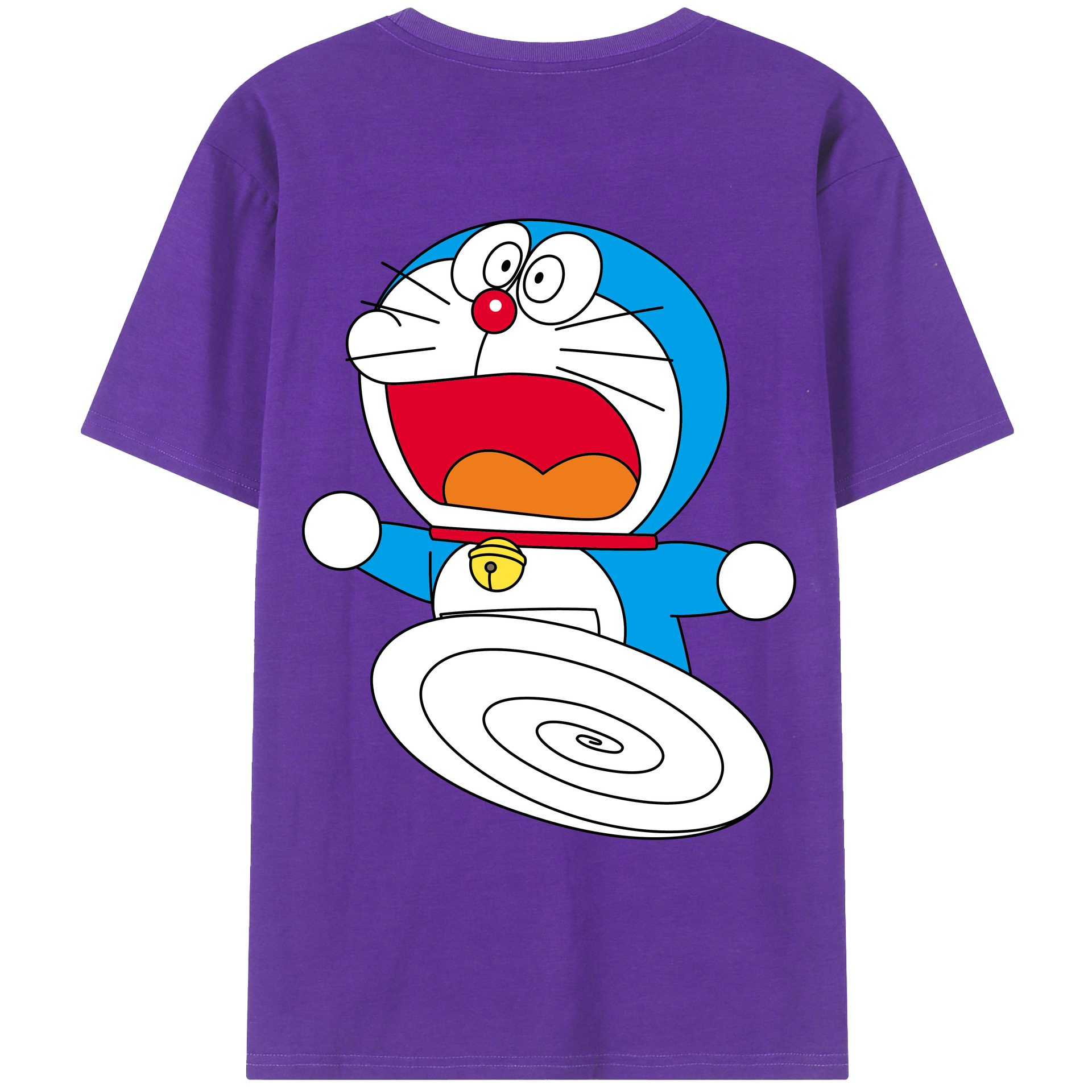 （画像用） ドラえもん Doraemon 綿100％ メンズ半袖Tシャツ（バックプリント） 通気性