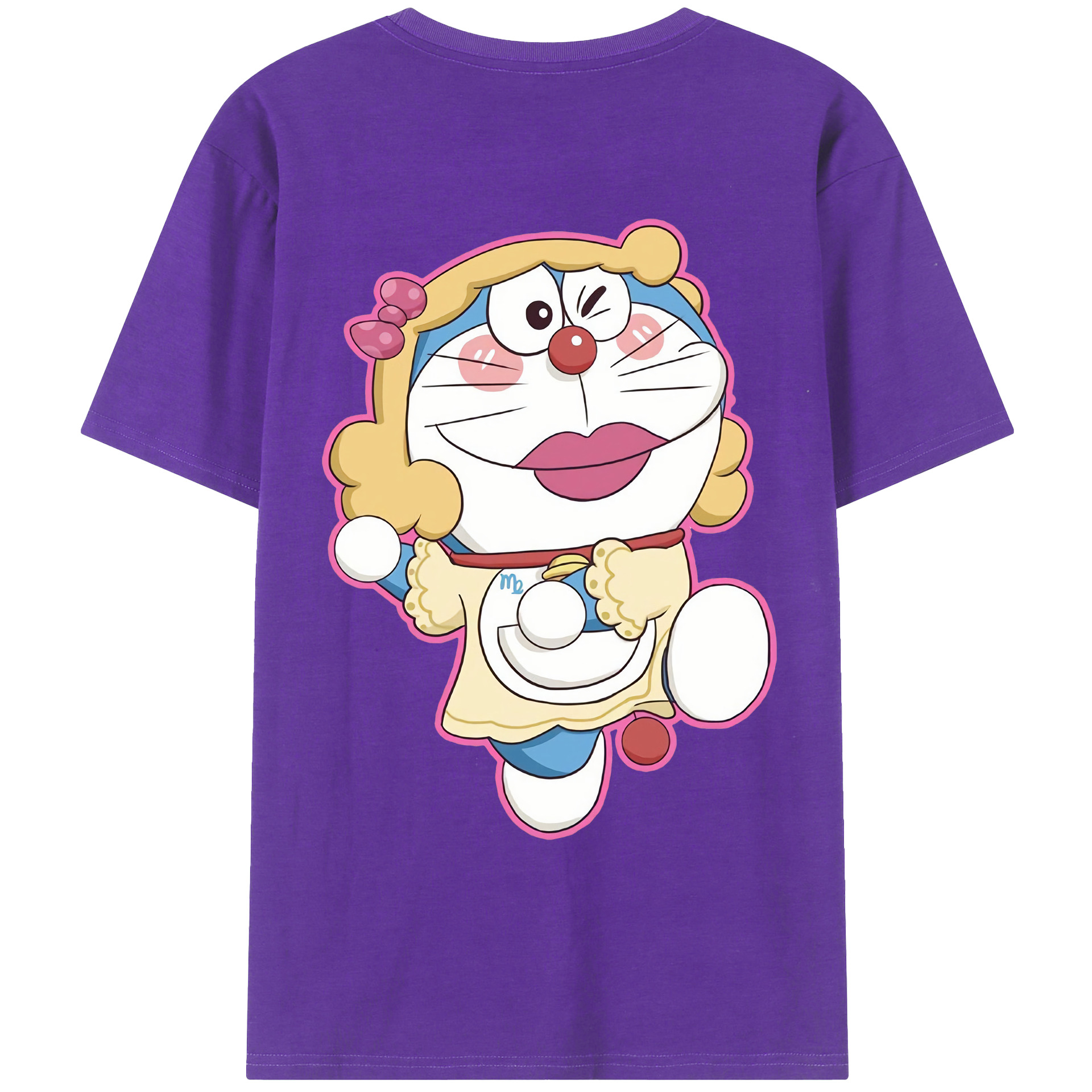 （画像用） ドラえもん Doraemon 綿100％ メンズ半袖Tシャツ（バックプリント） 通気性