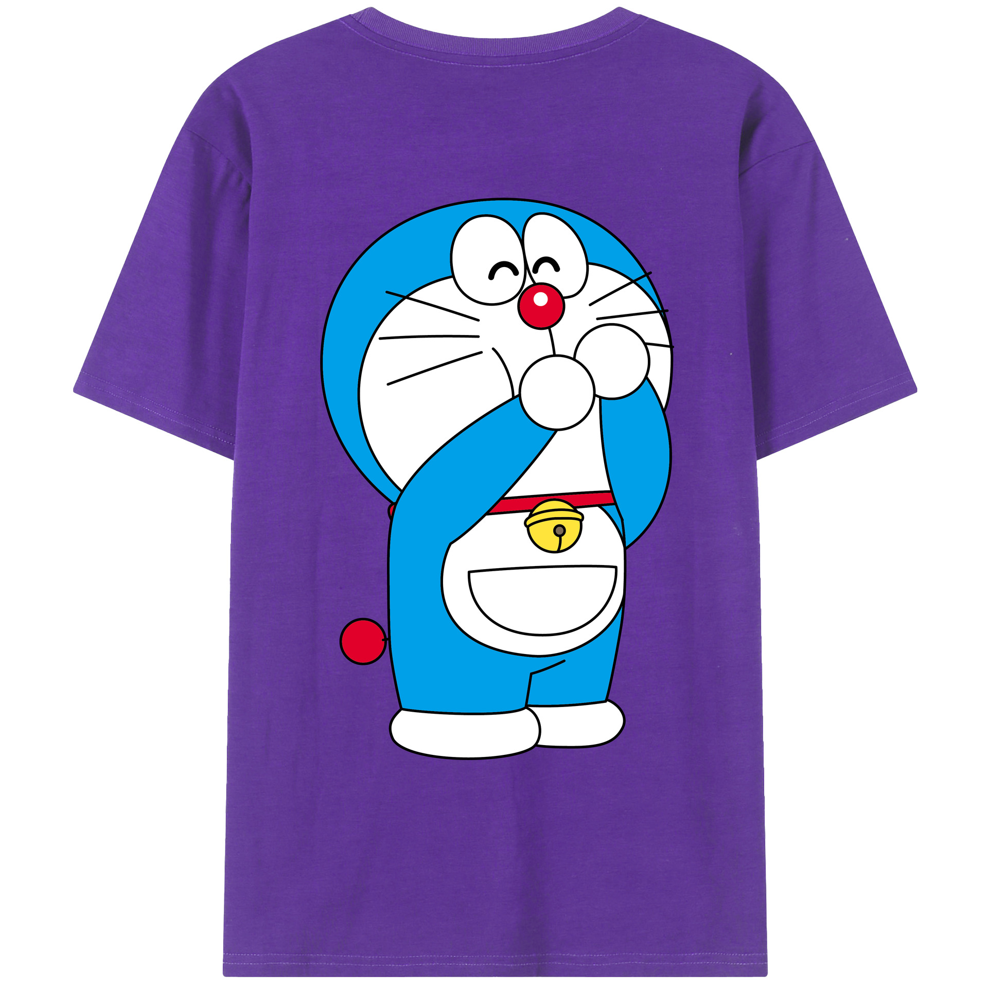 （画像用） ドラえもん Doraemon 綿100％ メンズ半袖Tシャツ（バックプリント） 通気性