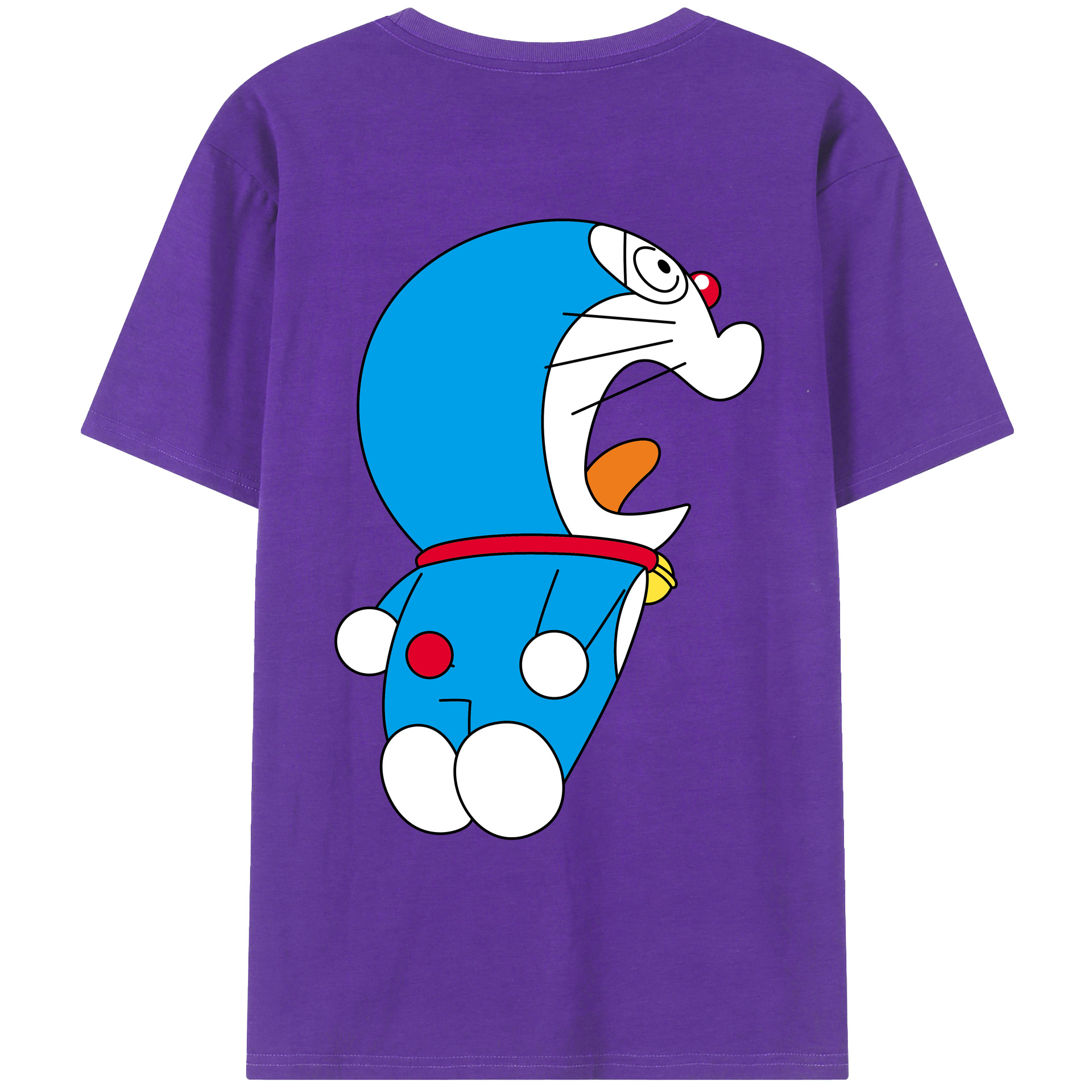 （画像用） ドラえもん Doraemon 綿100％ メンズ半袖Tシャツ（バックプリント） 通気性