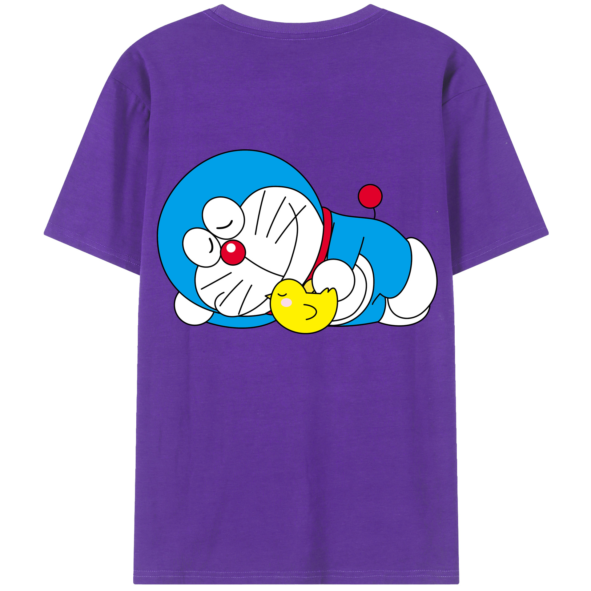 （画像用） ドラえもん Doraemon 綿100％ メンズ半袖Tシャツ（バックプリント） 通気性