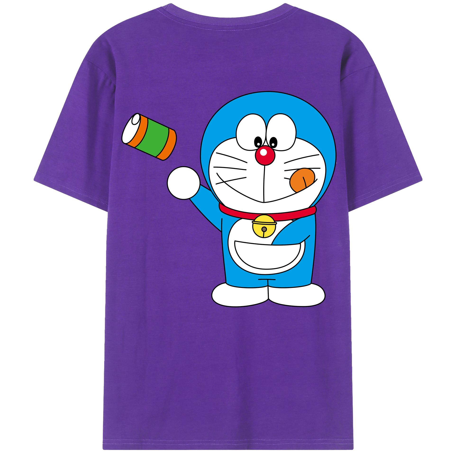 （画像用） ドラえもん Doraemon 綿100％ メンズ半袖Tシャツ（バックプリント） 通気性