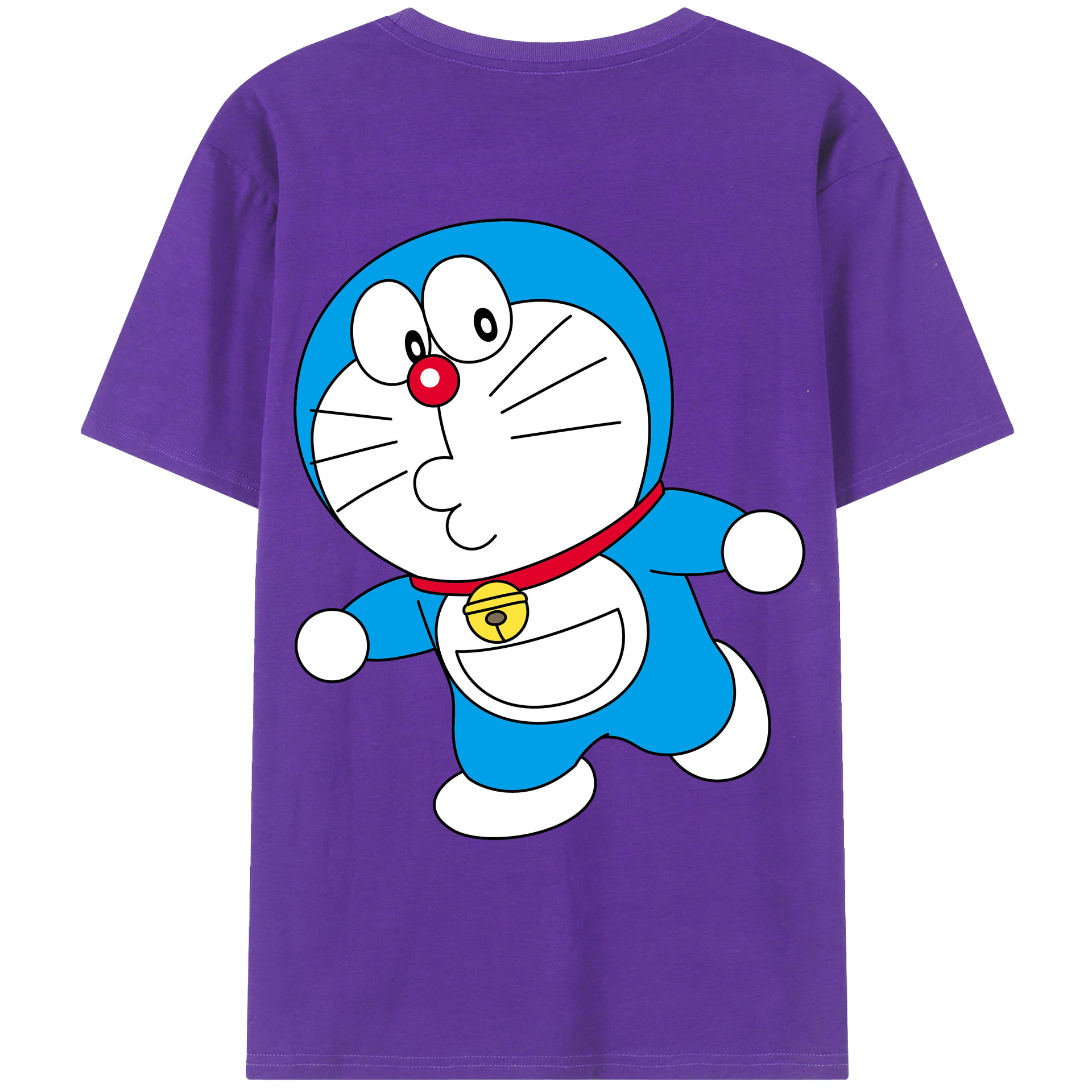 （画像用） ドラえもん Doraemon 綿100％ メンズ半袖Tシャツ（バックプリント） 通気性