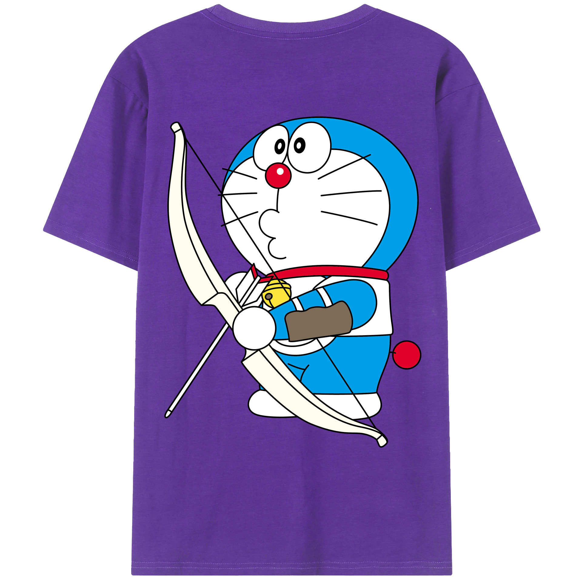 （画像用） ドラえもん Doraemon 綿100％ メンズ半袖Tシャツ（バックプリント） 通気性