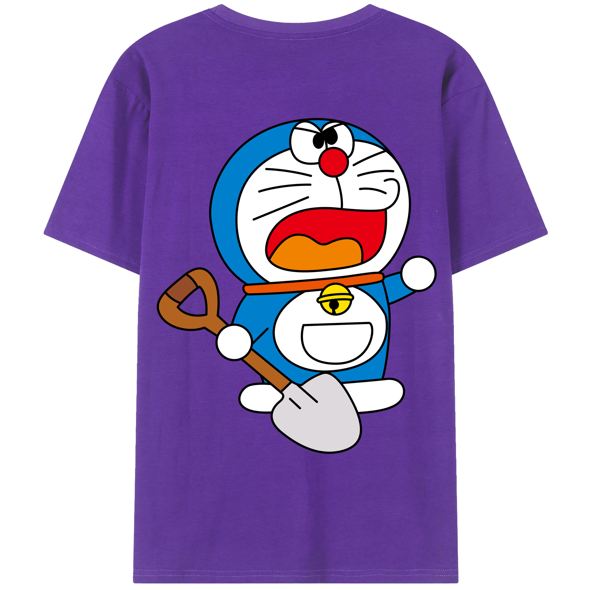 （画像用） ドラえもん Doraemon 綿100％ メンズ半袖Tシャツ（バックプリント） 通気性