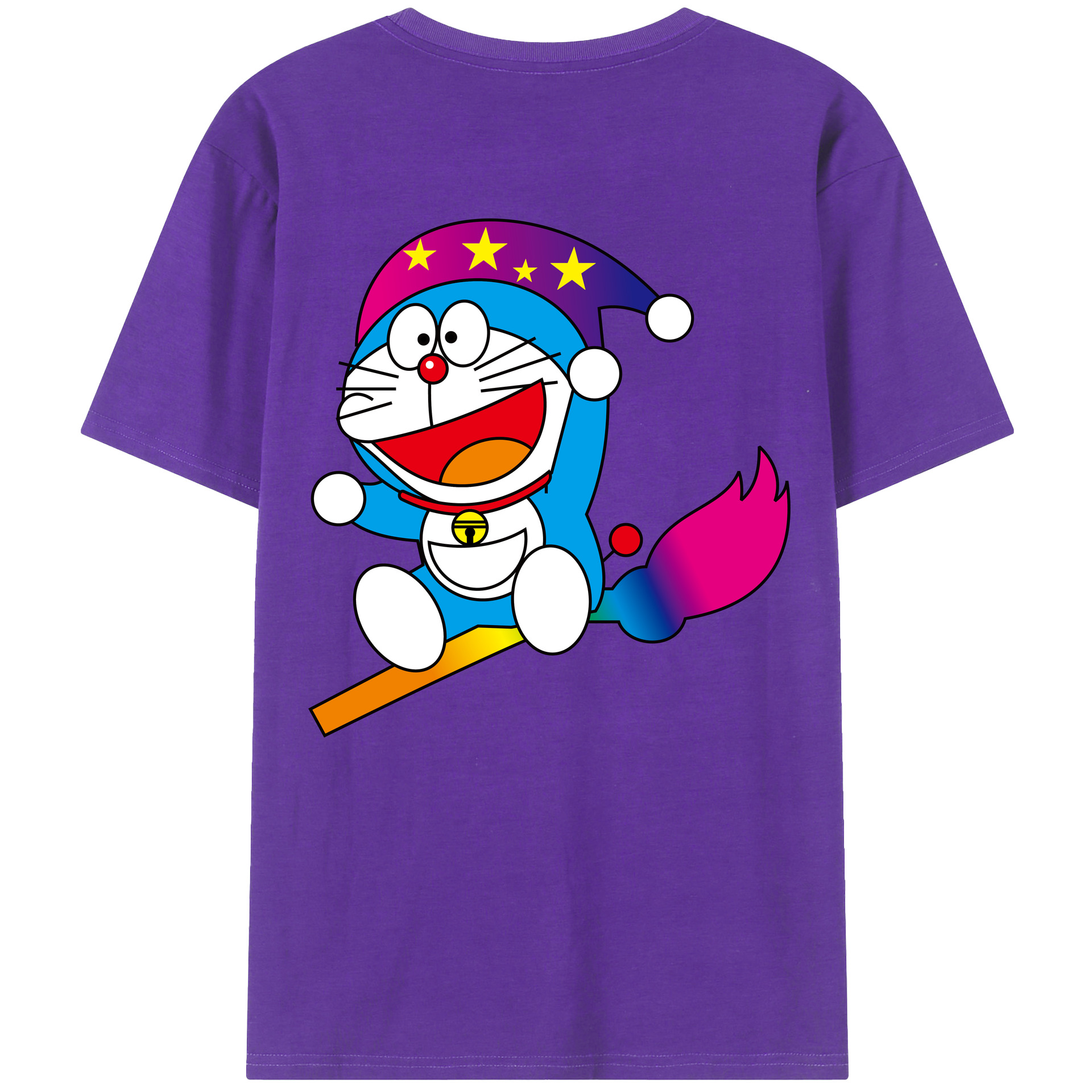 （画像用） ドラえもん Doraemon 綿100％ メンズ半袖Tシャツ（バックプリント） 通気性