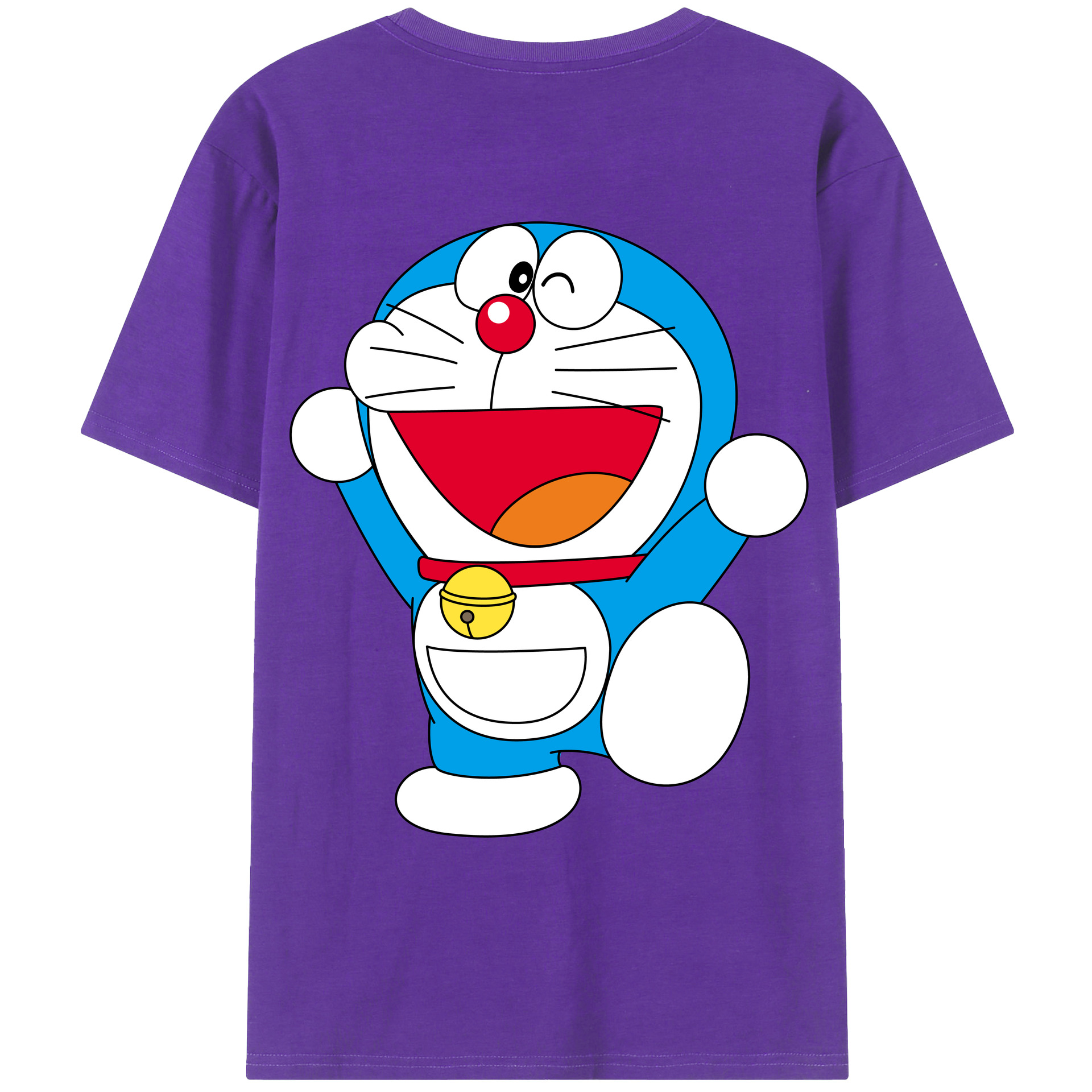 （画像用） ドラえもん Doraemon 綿100％ メンズ半袖Tシャツ（バックプリント） 通気性