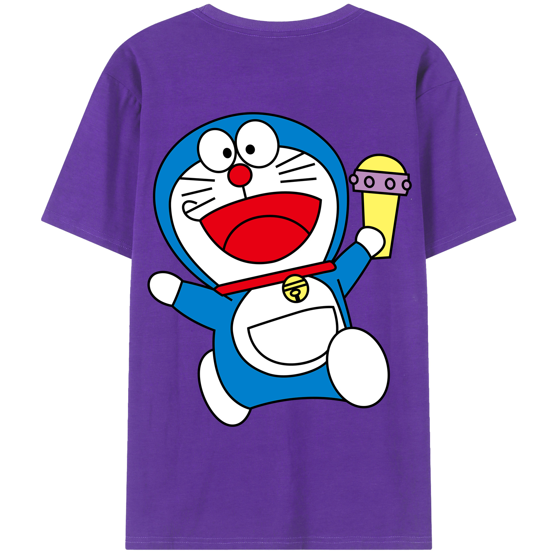 （画像用） ドラえもん Doraemon 綿100％ メンズ半袖Tシャツ（バックプリント） 通気性