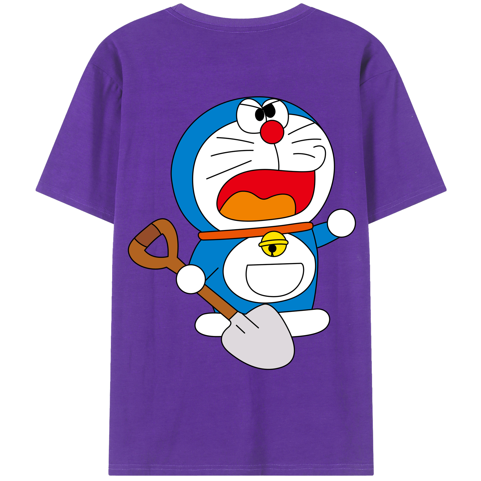 （画像用） ドラえもん Doraemon 綿100％ メンズ半袖Tシャツ（バックプリント） 通気性