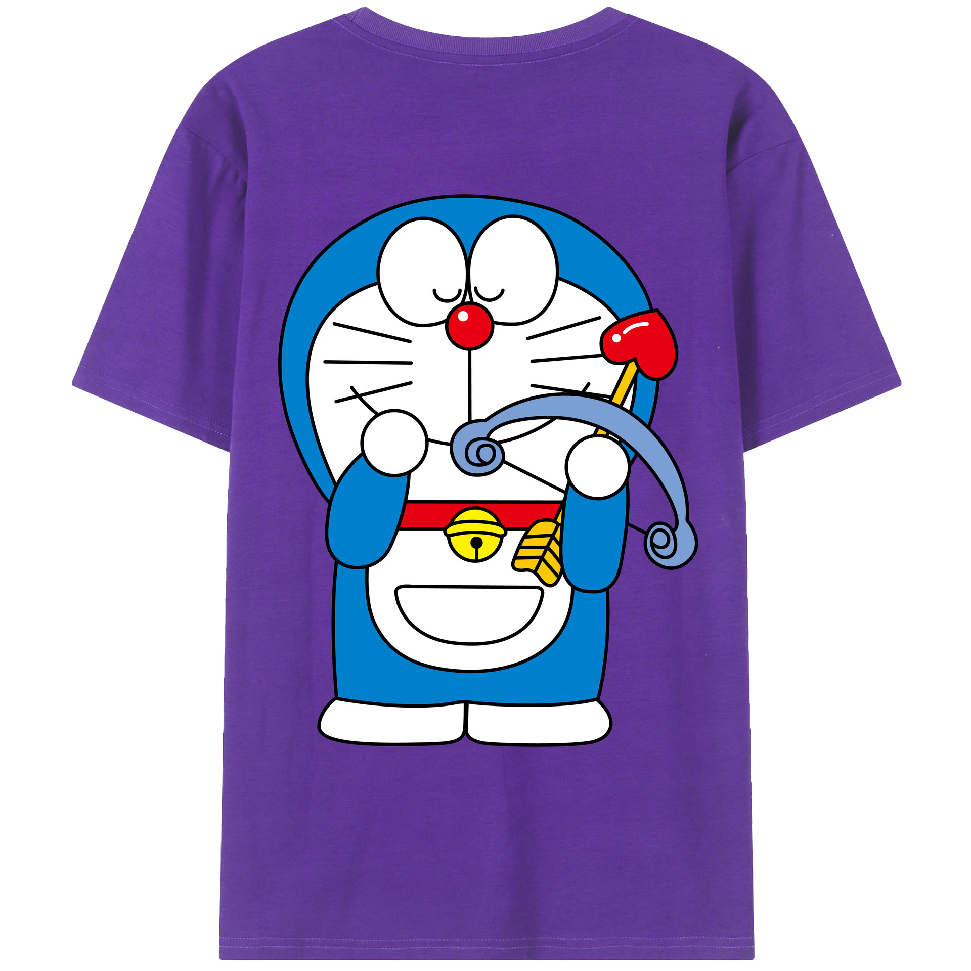 （画像用） ドラえもん Doraemon 綿100％ メンズ半袖Tシャツ（バックプリント） 通気性