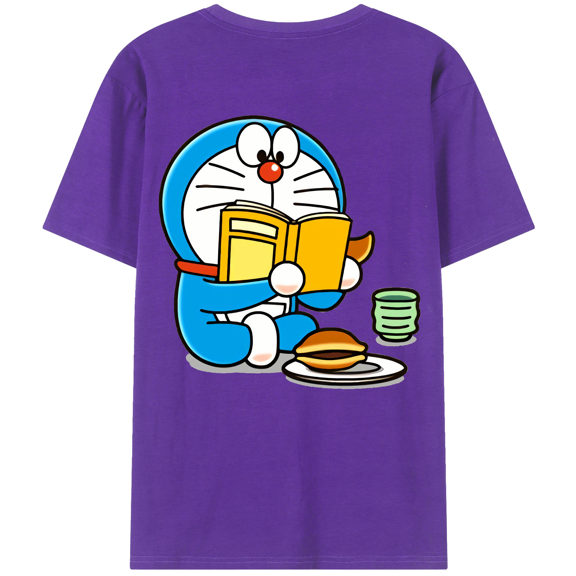 （画像用） ドラえもん Doraemon 綿100％ メンズ半袖Tシャツ（バックプリント） 通気性