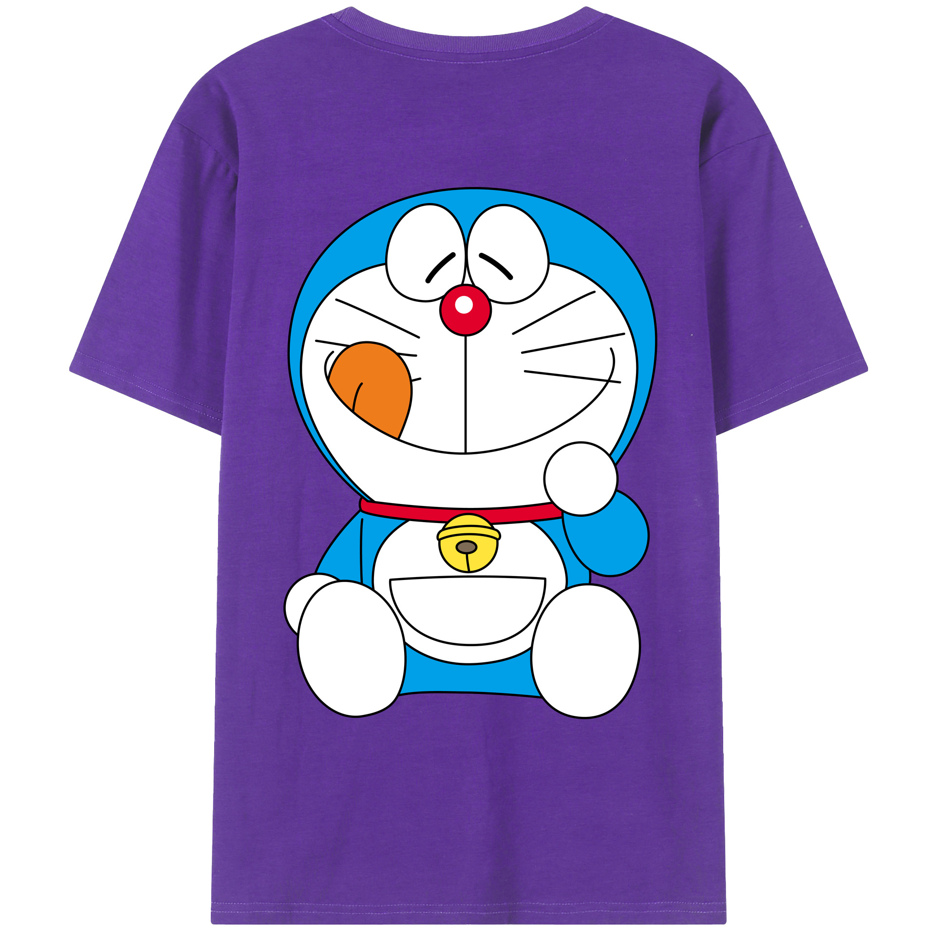 （画像用） ドラえもん Doraemon 綿100％ メンズ半袖Tシャツ（バックプリント） 通気性