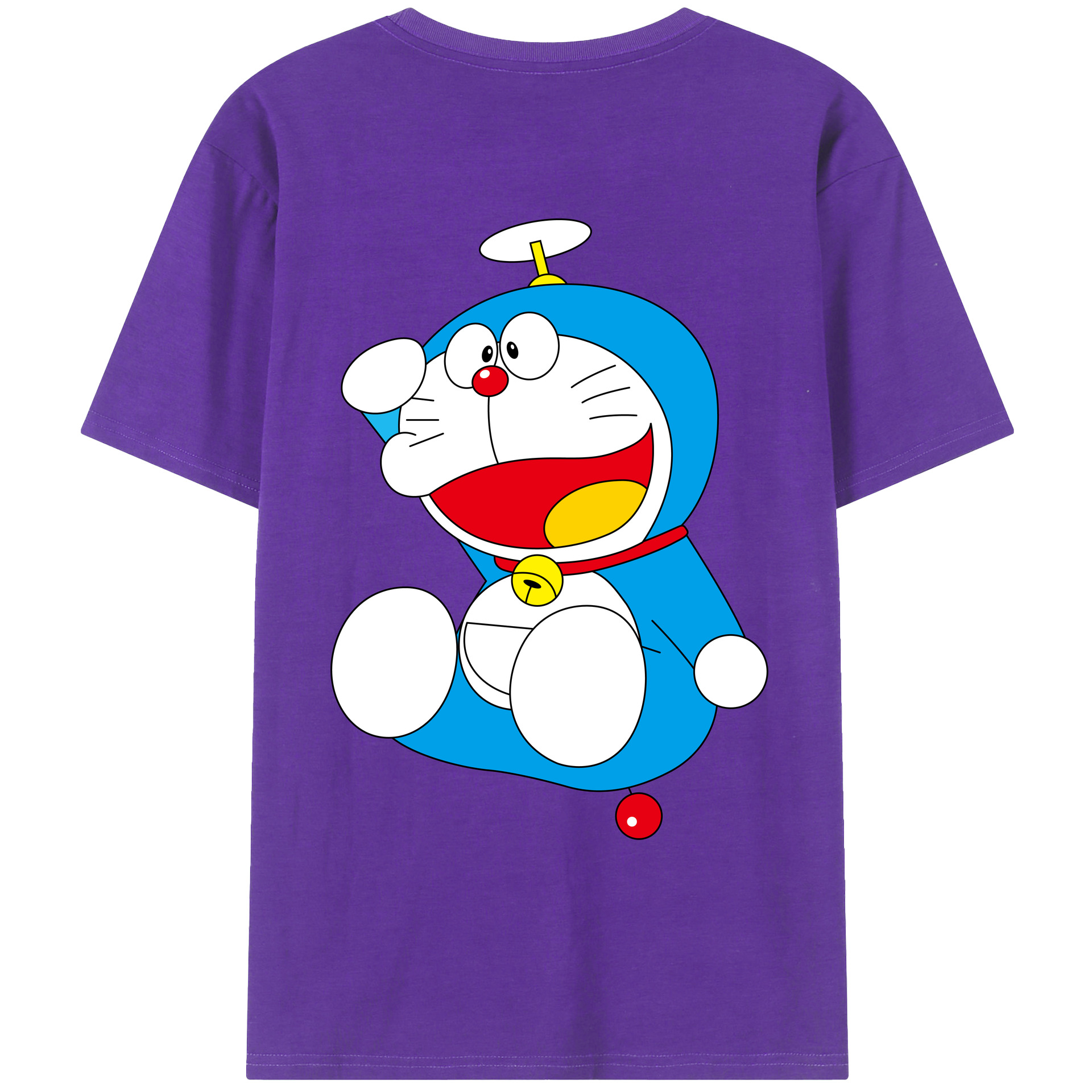 （画像用） ドラえもん Doraemon 綿100％ メンズ半袖Tシャツ（バックプリント） 通気性