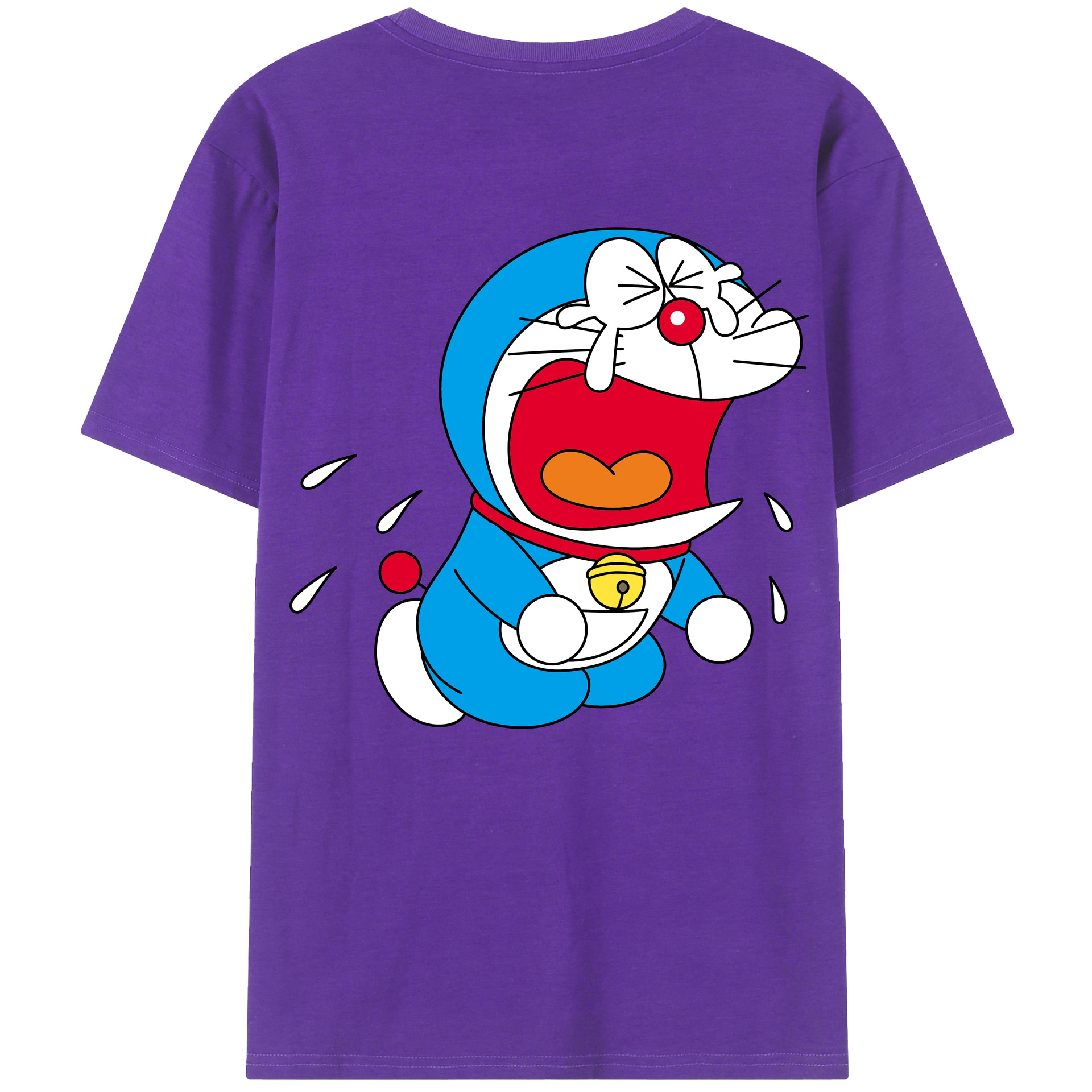 （画像用） ドラえもん Doraemon 綿100％ メンズ半袖Tシャツ（バックプリント） 通気性