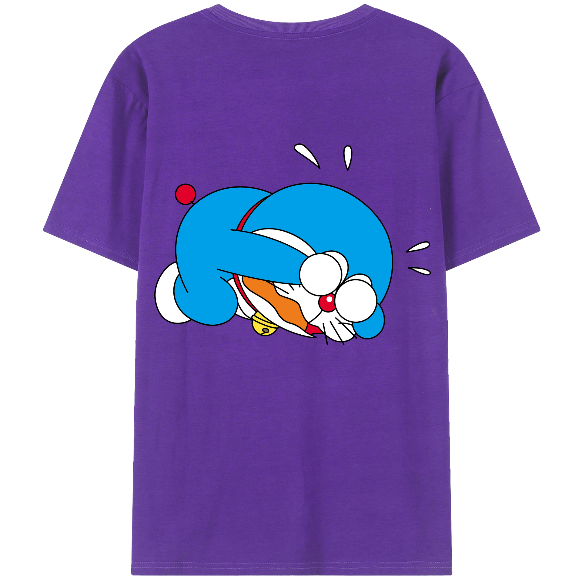 （画像用） ドラえもん Doraemon 綿100％ メンズ半袖Tシャツ（バックプリント） 通気性