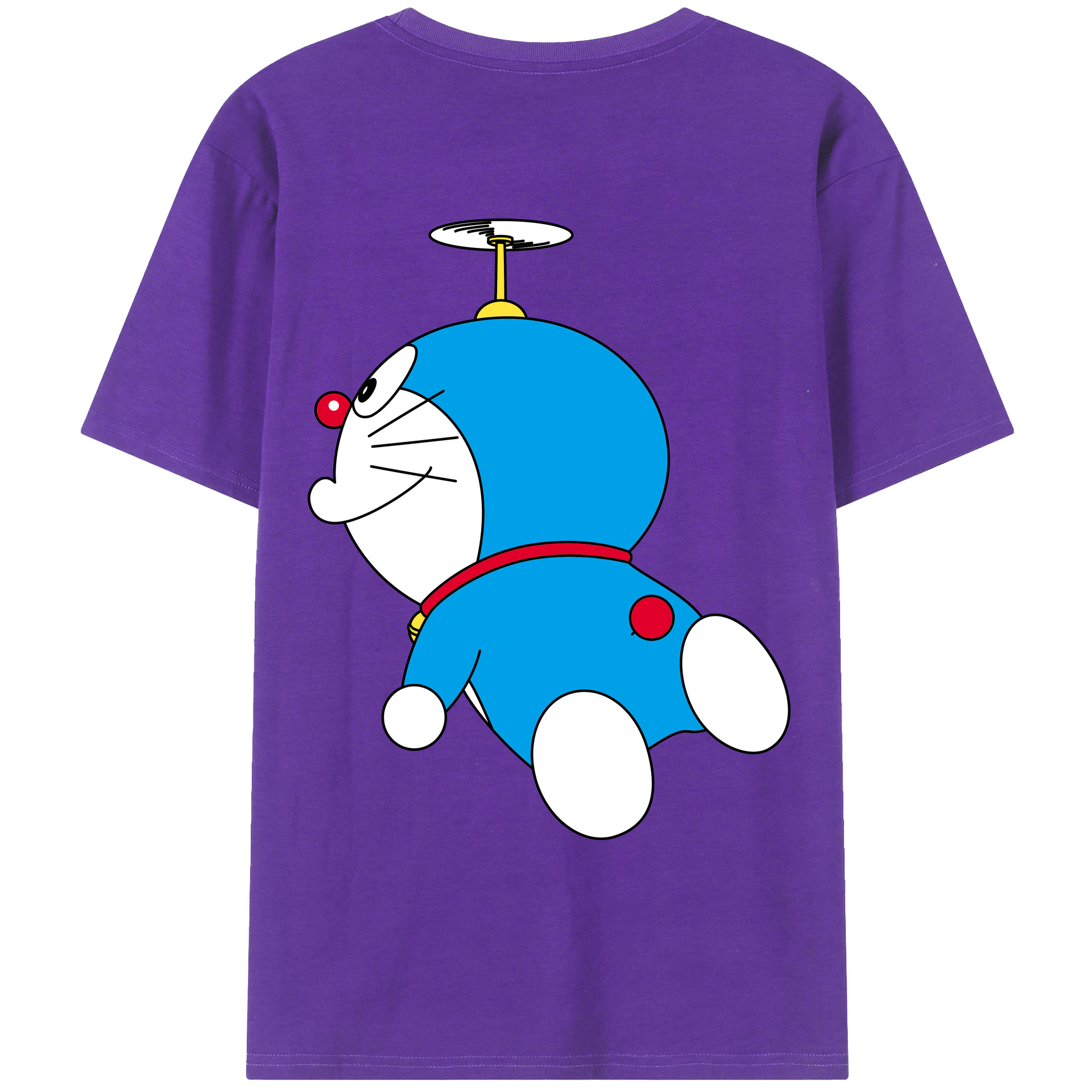 （画像用） ドラえもん Doraemon 綿100％ メンズ半袖Tシャツ（バックプリント） 通気性
