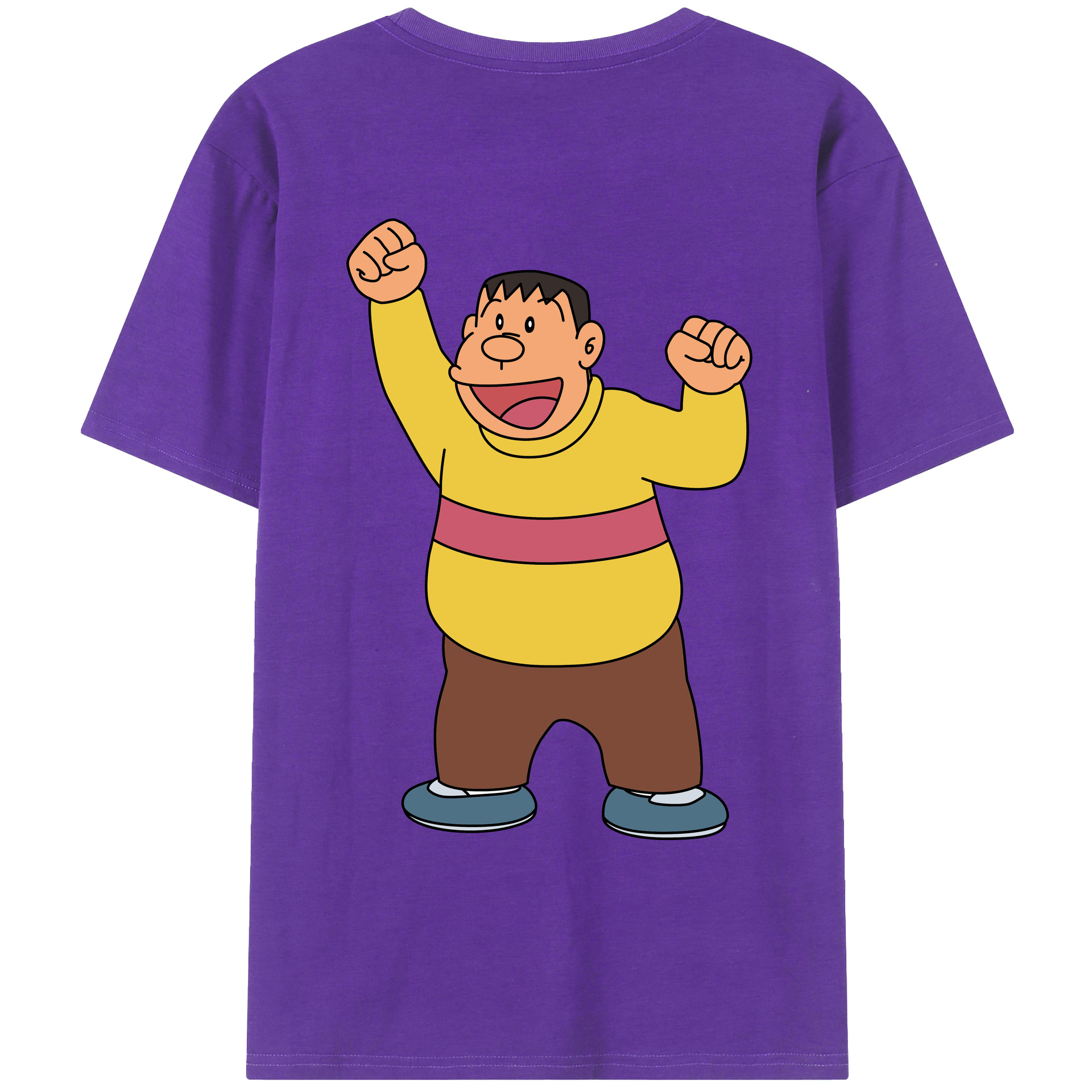 （画像用） ドラえもん 剛田武 Doraemon Gouta Takeshi 綿100％ メンズ半袖Tシャツ（バックプリント） 通気性