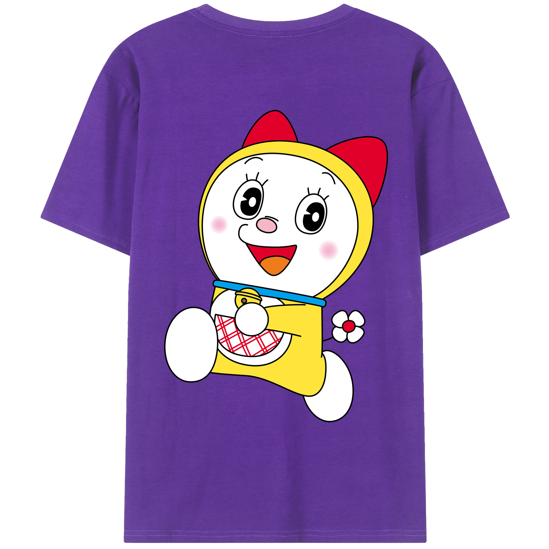 （画像用） ドラえもん ドラミ Doraemon Dorami 綿100％ メンズ半袖Tシャツ（バックプリント） 通気性