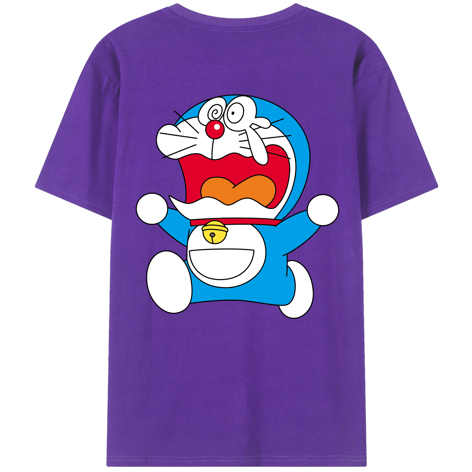 （画像用） ドラえもん Doraemon 綿100％ メンズ半袖Tシャツ（バックプリント） 通気性