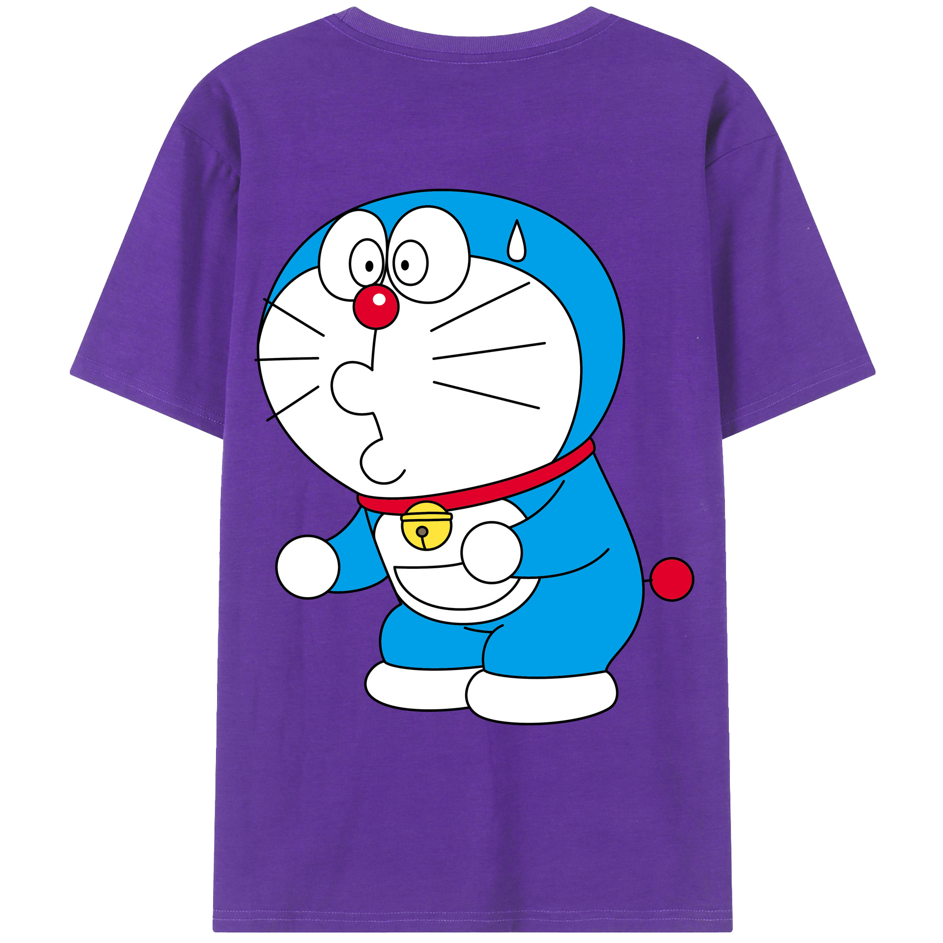 （画像用） ドラえもん Doraemon 綿100％ メンズ半袖Tシャツ（バックプリント） 通気性