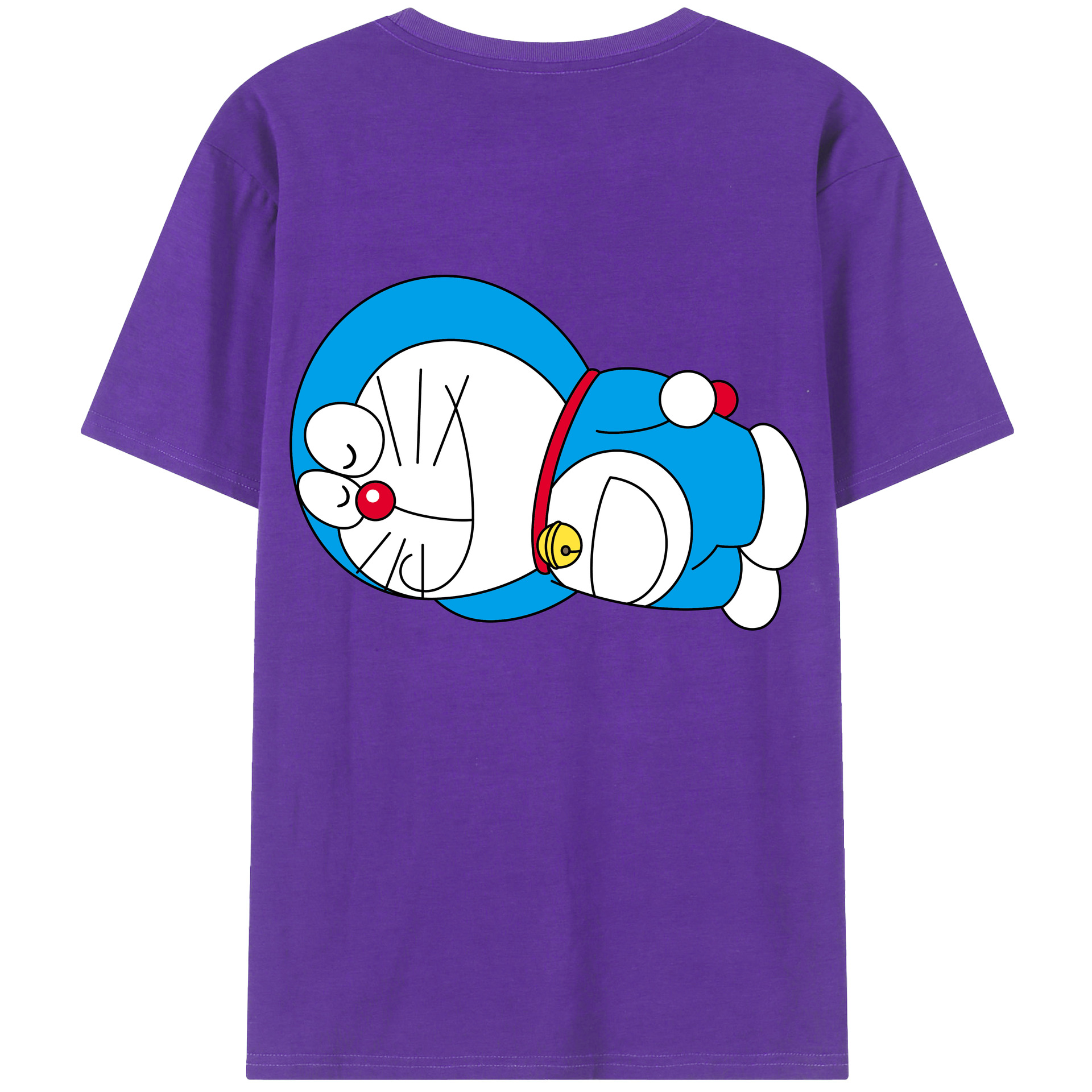 （画像用） ドラえもん Doraemon 綿100％ メンズ半袖Tシャツ（バックプリント） 通気性