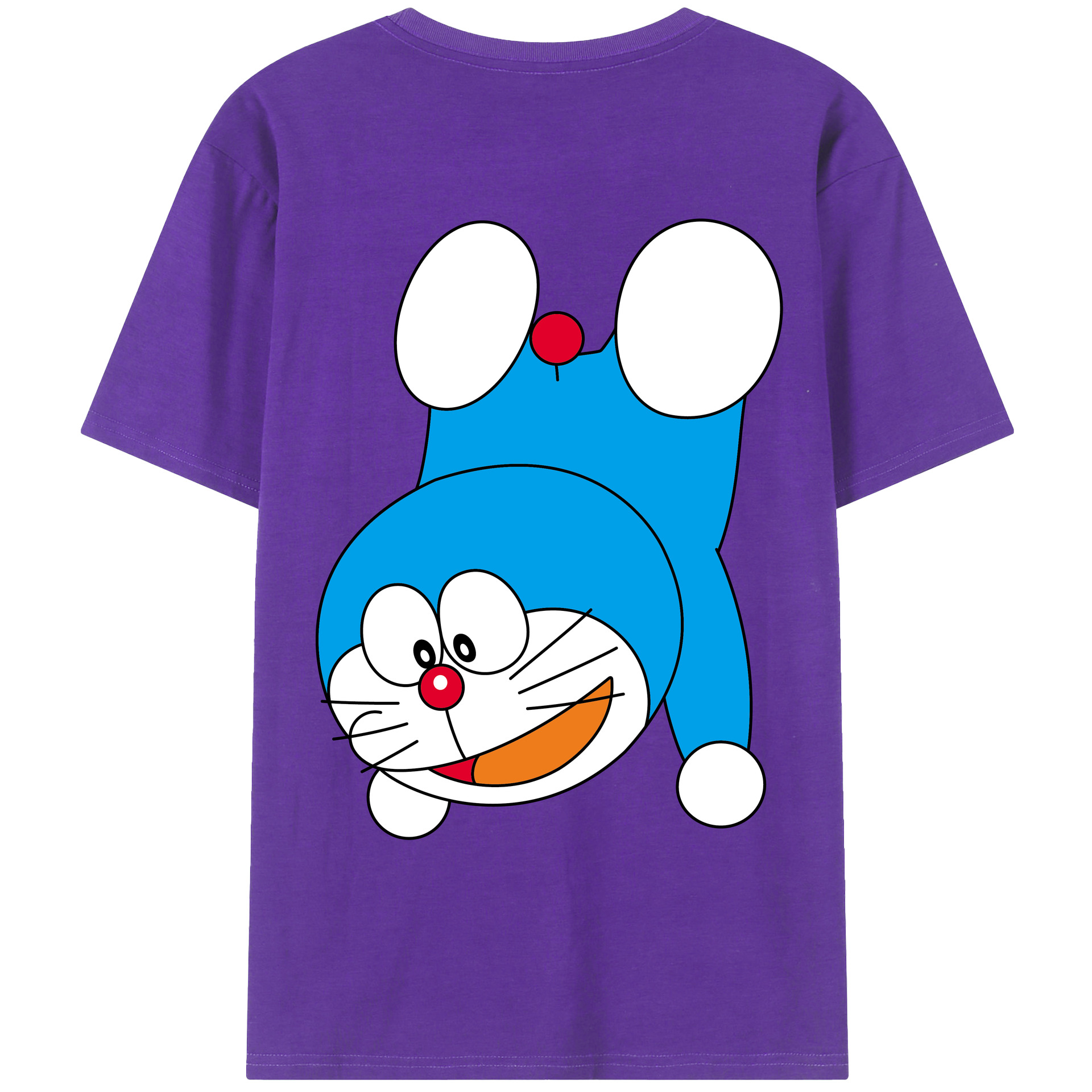 （画像用） ドラえもん Doraemon 綿100％ メンズ半袖Tシャツ（バックプリント） 通気性