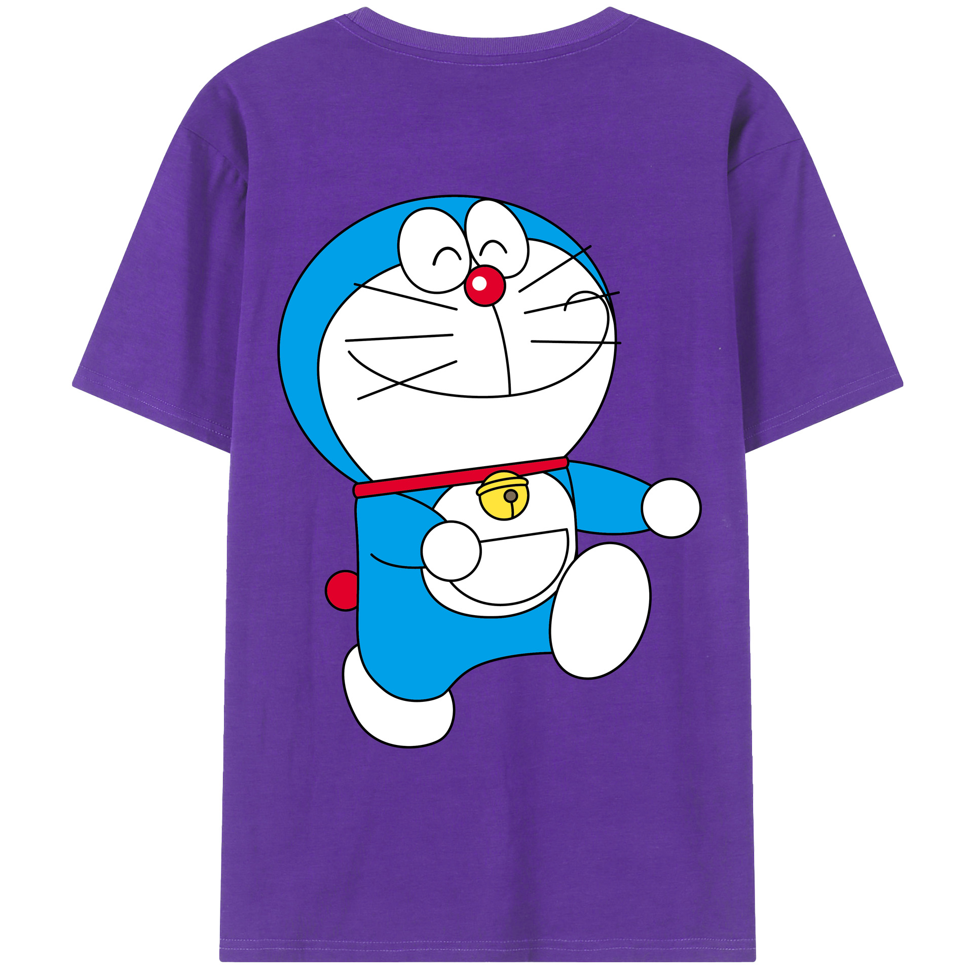 （画像用） ドラえもん Doraemon 綿100％ メンズ半袖Tシャツ（バックプリント） 通気性