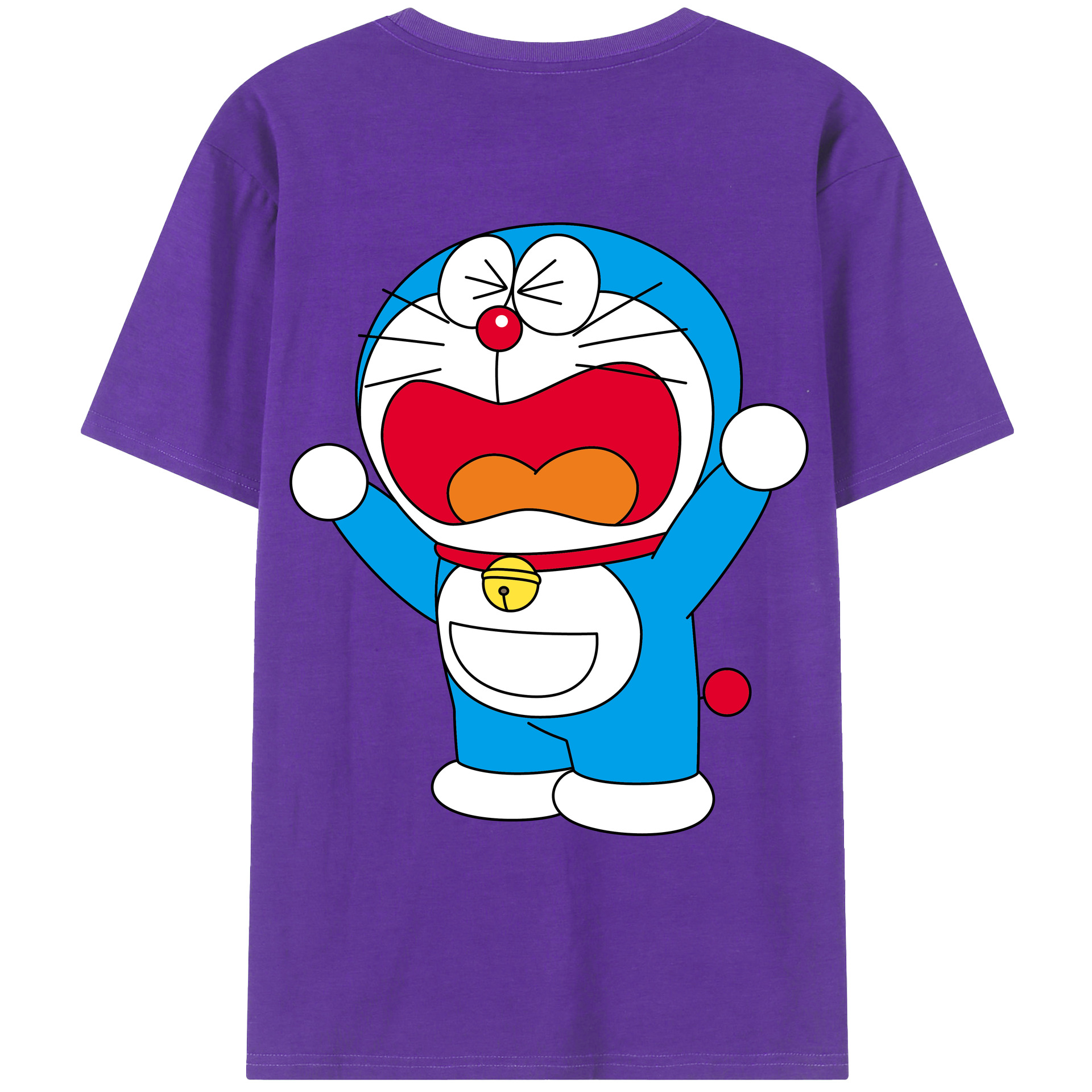 （画像用） ドラえもん Doraemon 綿100％ メンズ半袖Tシャツ（バックプリント） 通気性