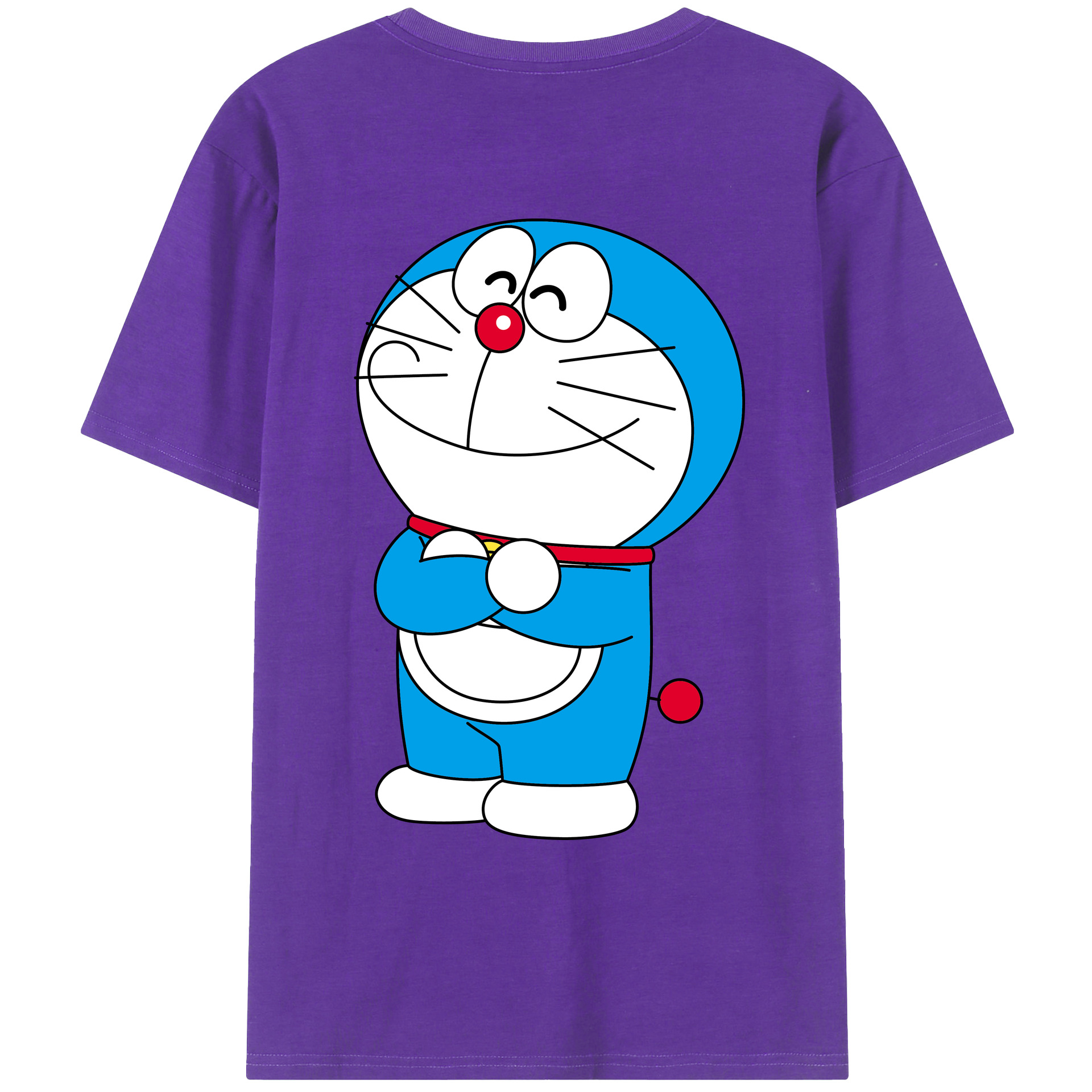 （画像用） ドラえもん Doraemon 綿100％ メンズ半袖Tシャツ（バックプリント） 通気性
