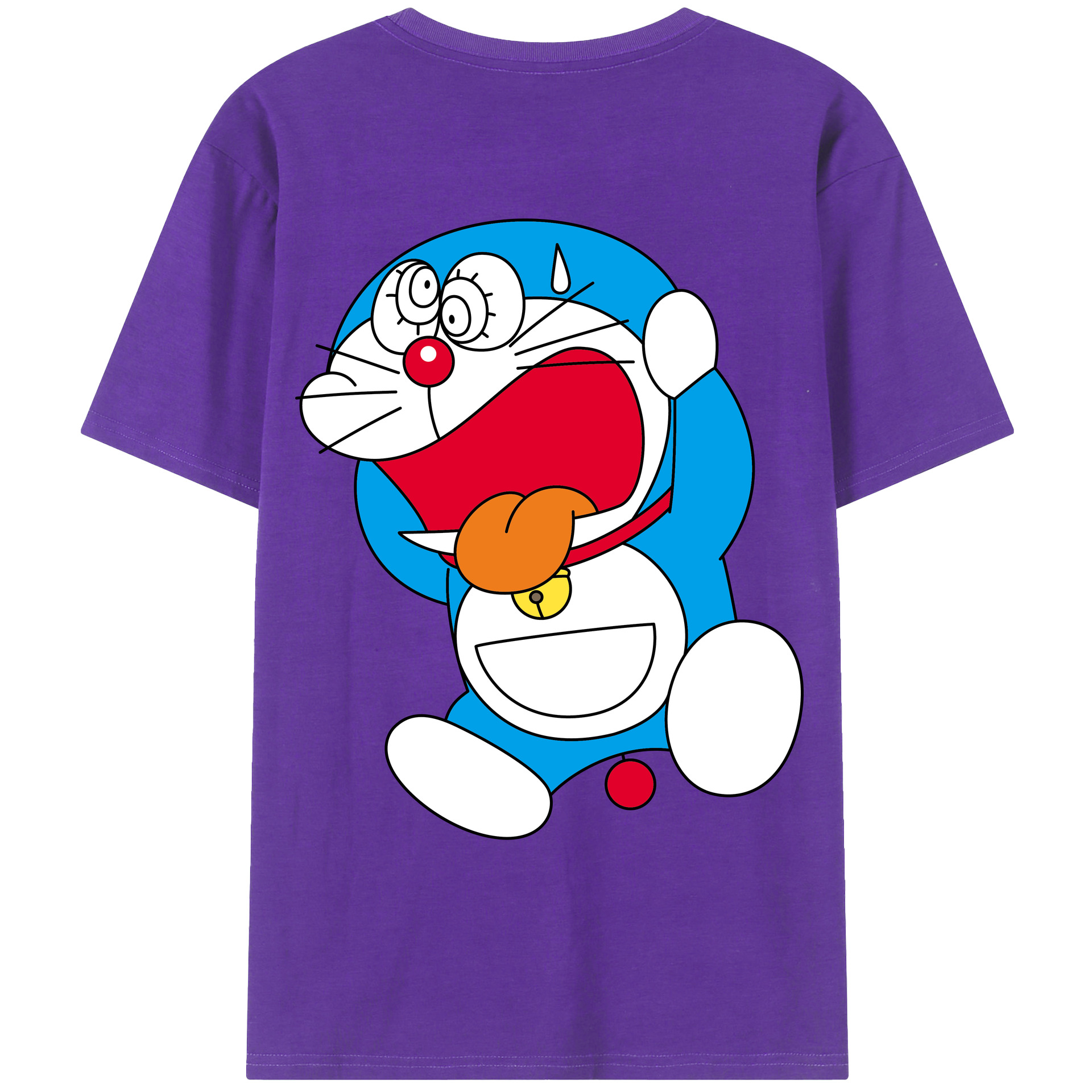（画像用） ドラえもん Doraemon 綿100％ メンズ半袖Tシャツ（バックプリント） 通気性