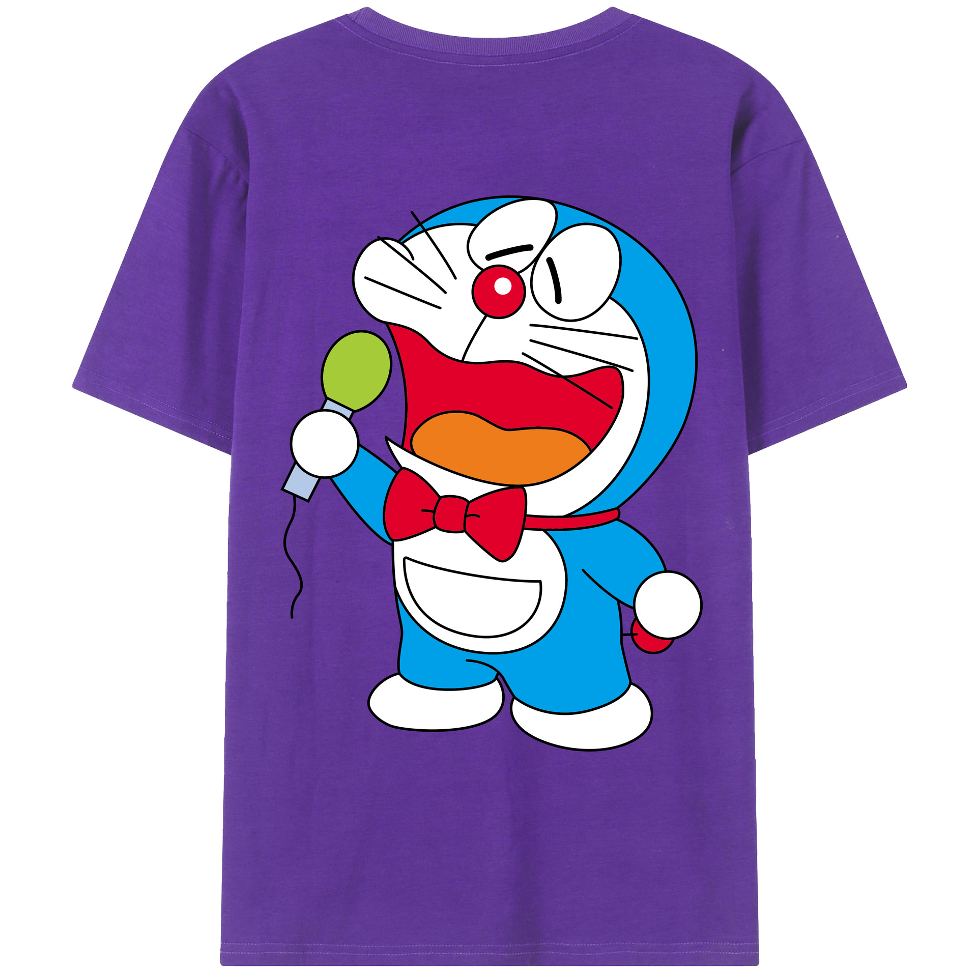 （画像用） ドラえもん Doraemon 綿100％ メンズ半袖Tシャツ（バックプリント） 通気性