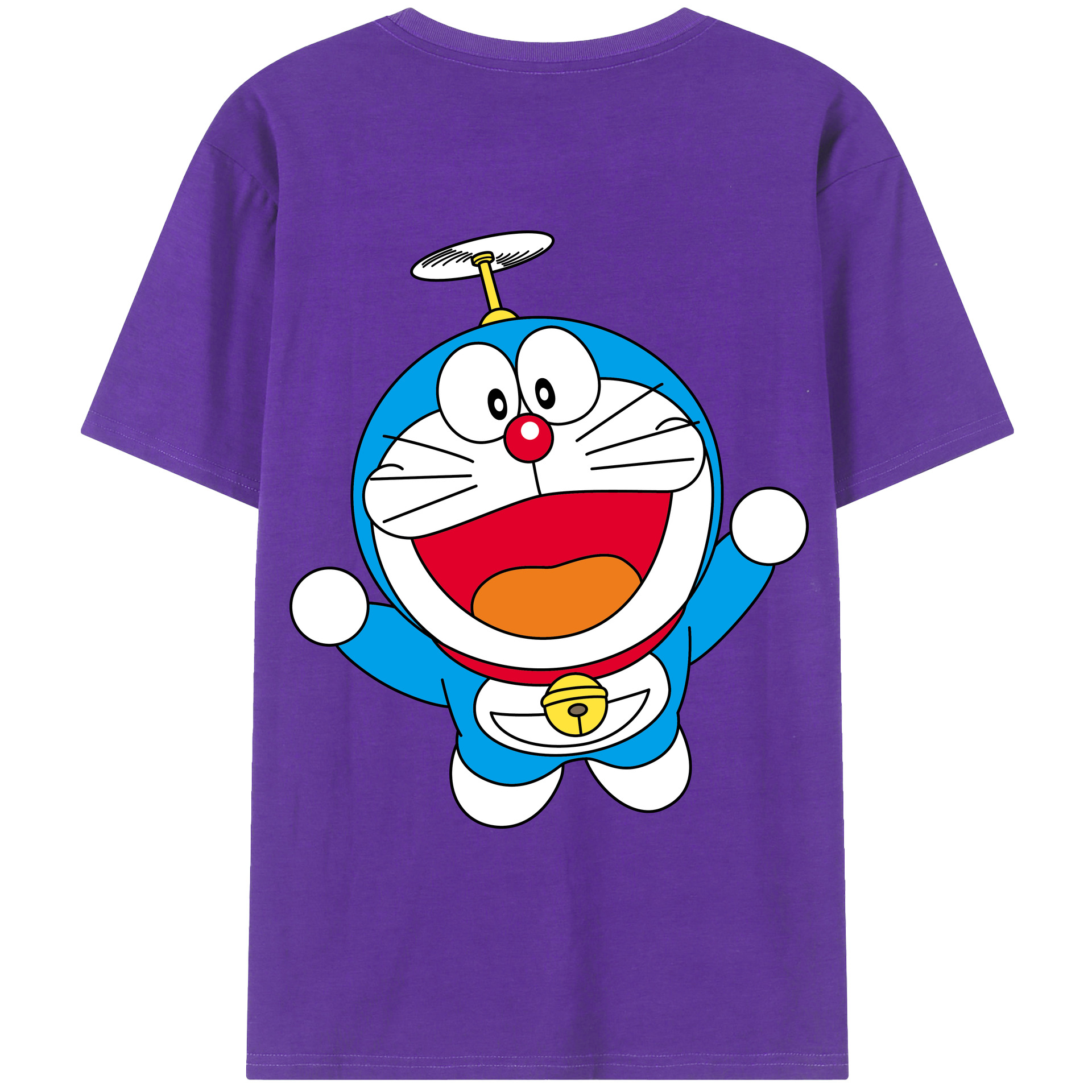 （画像用） ドラえもん Doraemon 綿100％ メンズ半袖Tシャツ（バックプリント） 通気性
