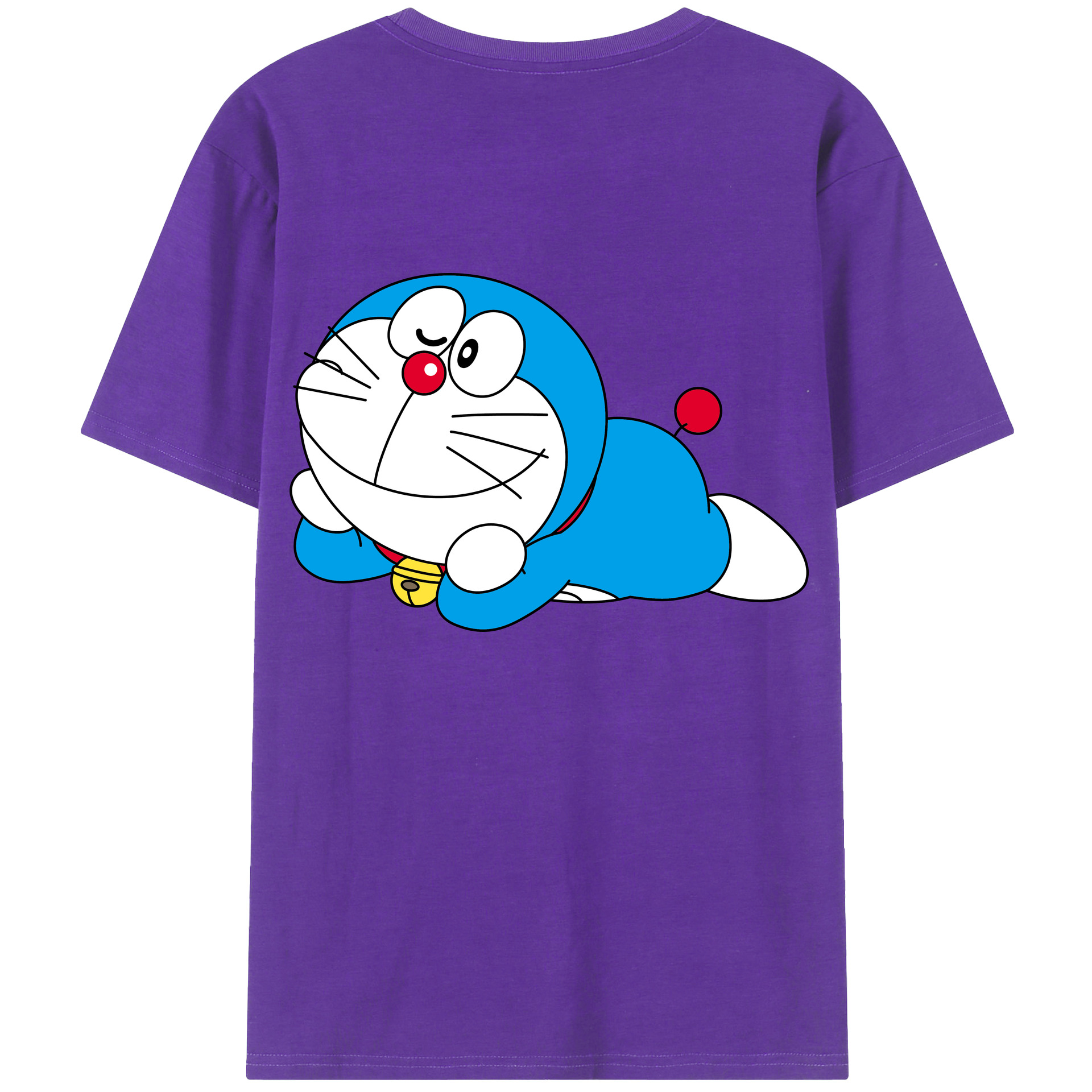 （画像用） ドラえもん Doraemon 綿100％ メンズ半袖Tシャツ（バックプリント） 通気性