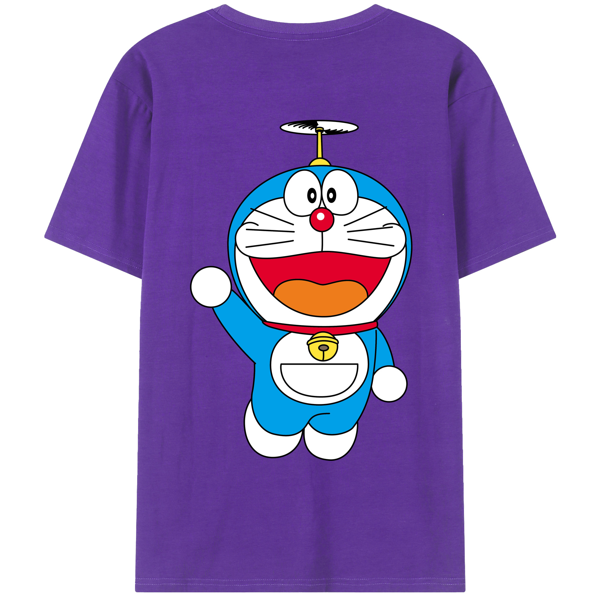 （画像用） ドラえもん Doraemon 綿100％ メンズ半袖Tシャツ（バックプリント） 通気性
